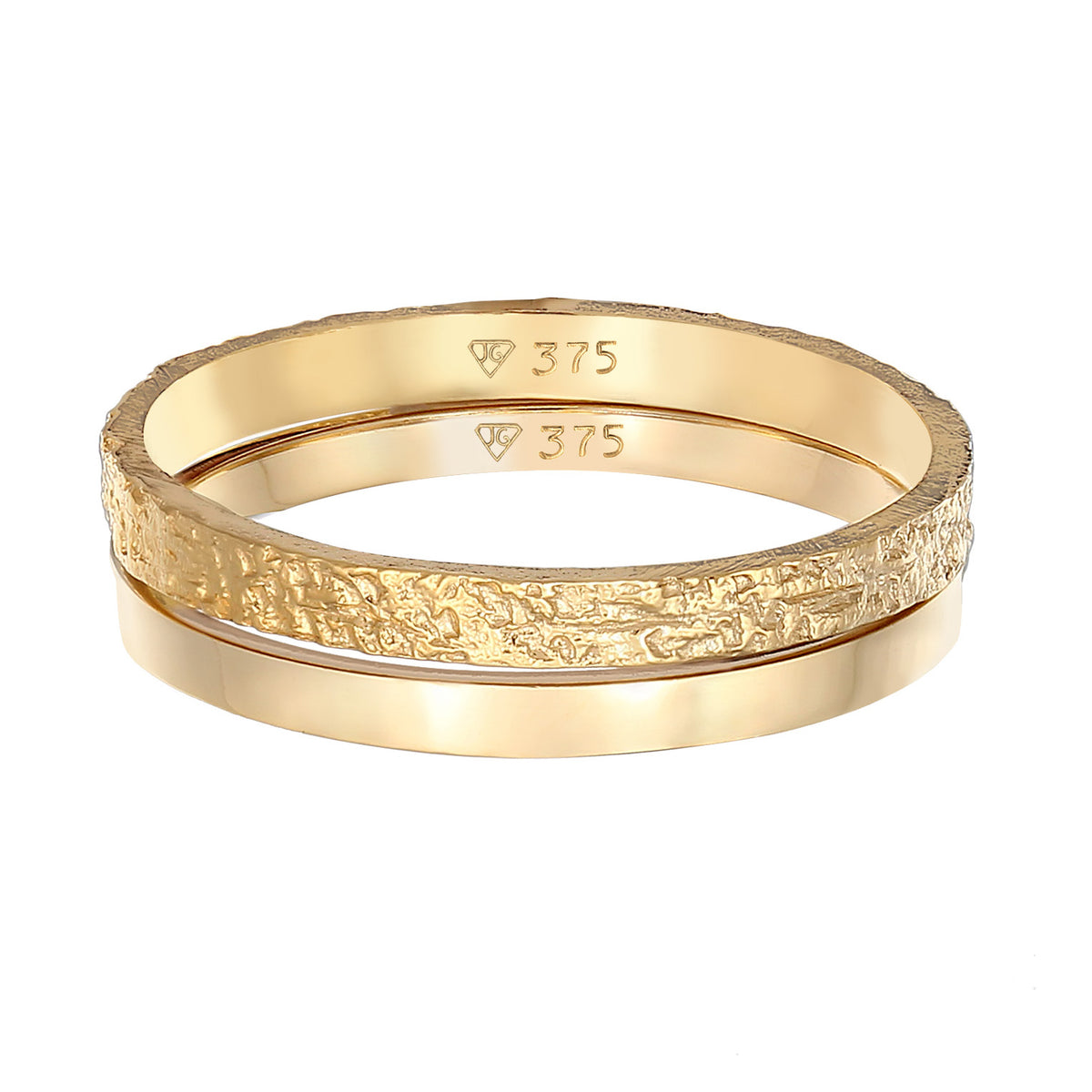 Gold - Elli PREMIUM | Bandring 2er Set | 925er Sterling Silber