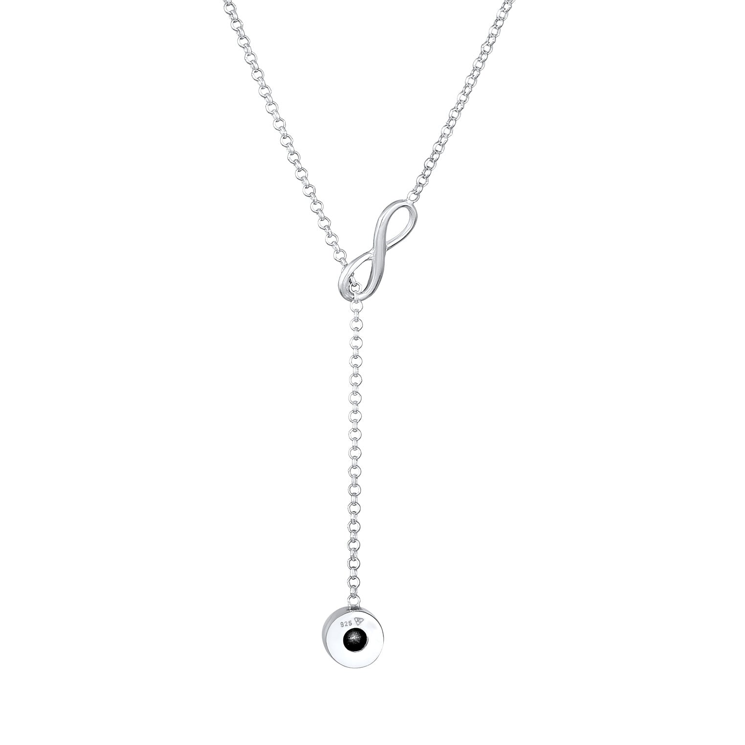 Silber - Elli | Y-Halskette Infinity | Mit Kristallen von Swarovski® (Weiß) | 925er Sterling Silber