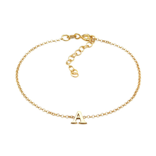 Gold - Elli | Armband Buchstabe A | 925er Sterling Silber Vergoldet