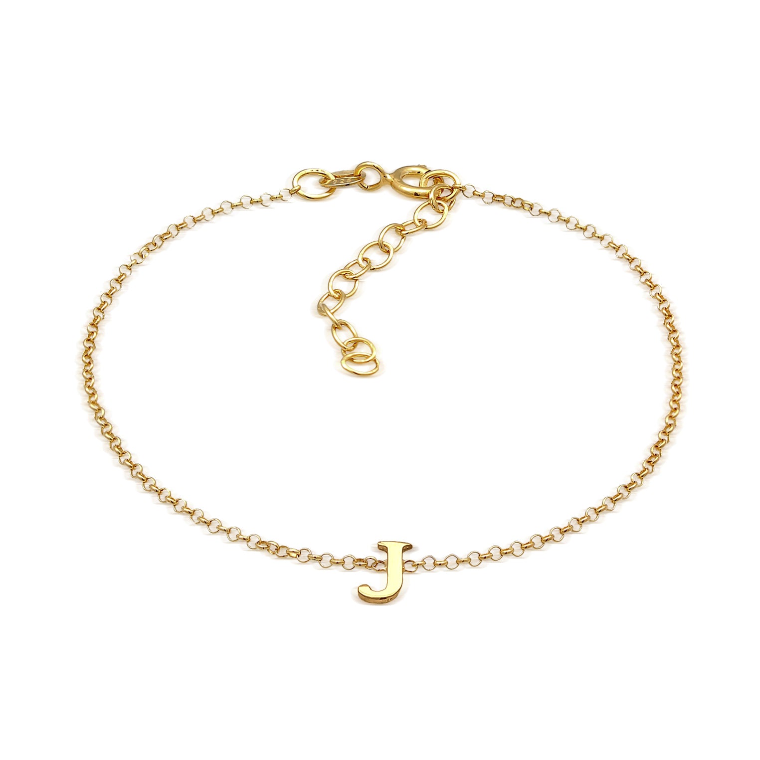 Gold - Elli | Armband Buchstabe J | 925er Sterling Vergoldet