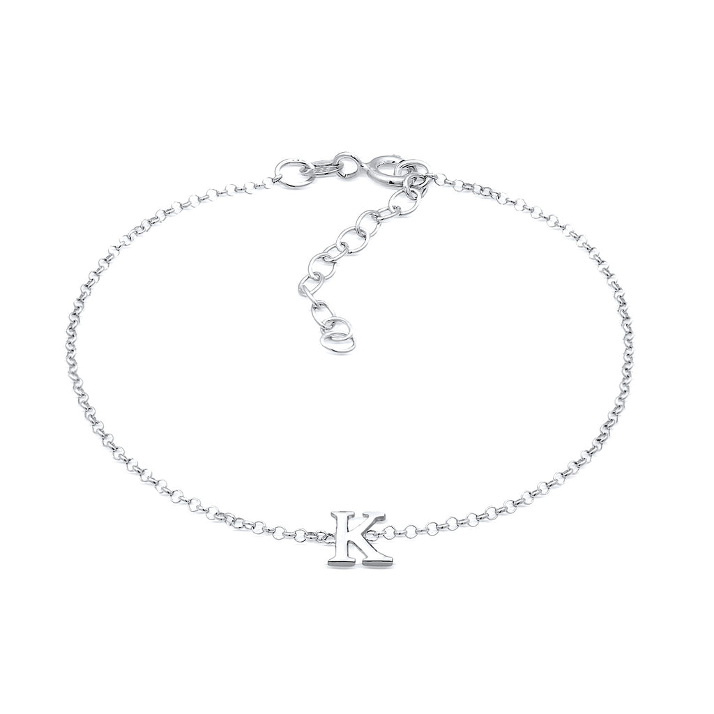 Silber - Elli | Armband Buchstabe K | 925er Sterling Silber