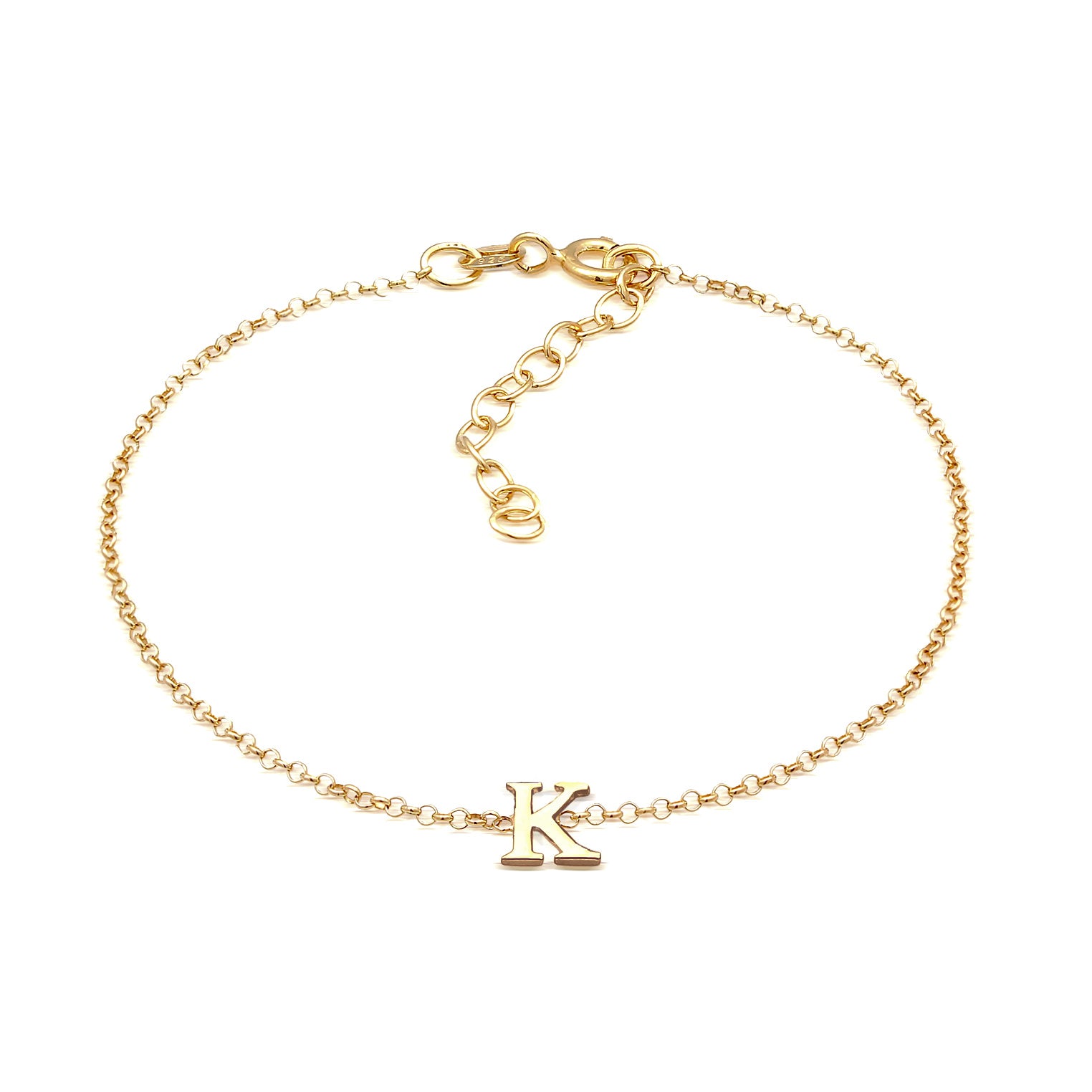 Gold - Elli | Armband Buchstabe K | 925er Sterling Silber Vergoldet