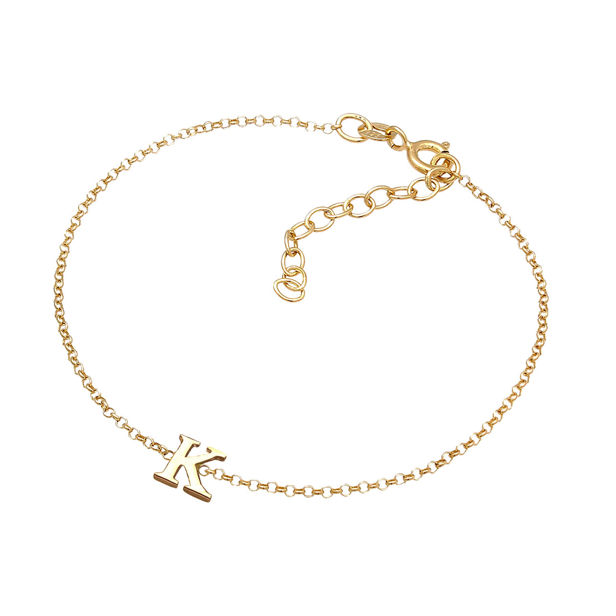 Gold - Elli | Armband Buchstabe K | 925er Sterling Silber Vergoldet