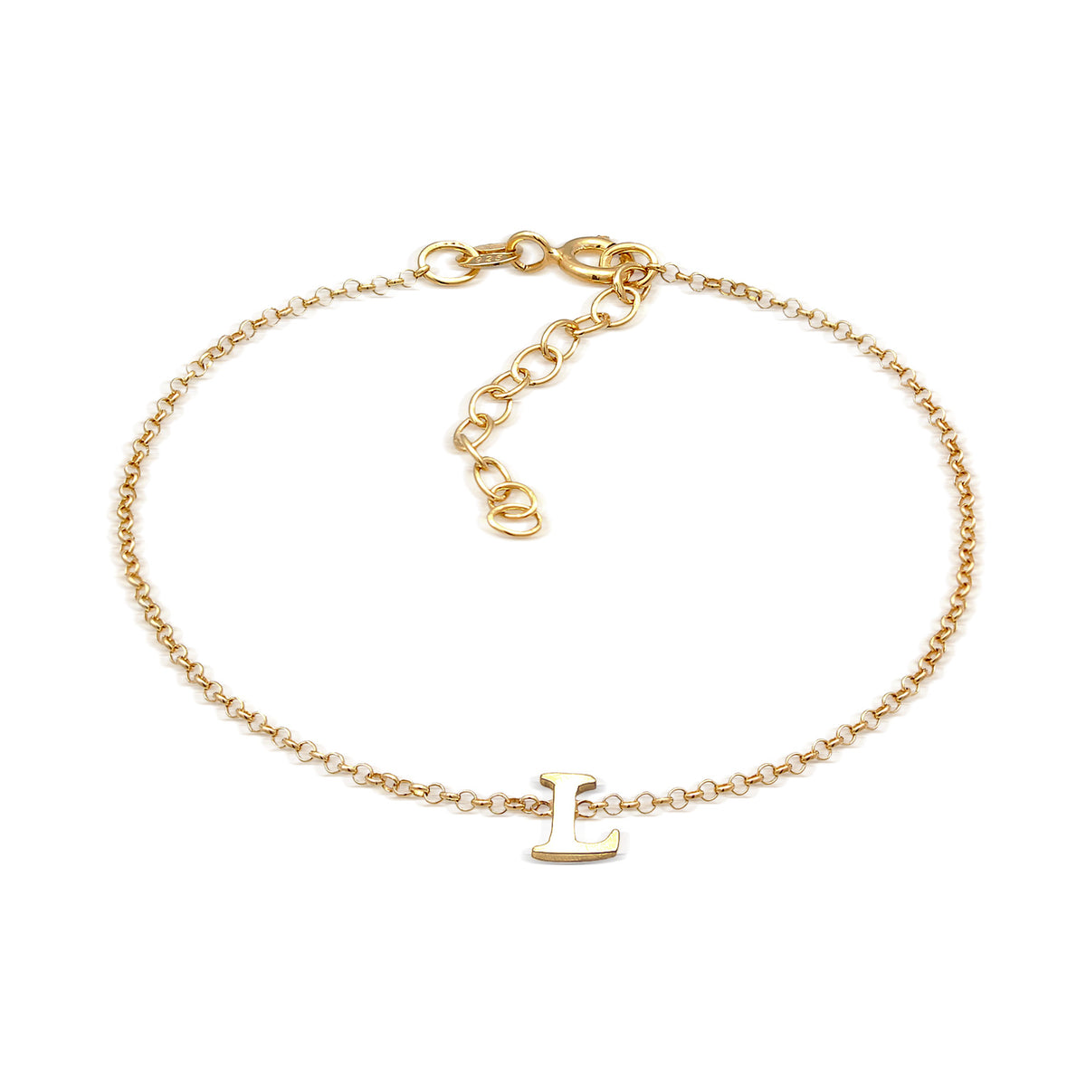 Gold - Elli | Armband Buchstabe L | 925er Sterling Silber Vergoldet