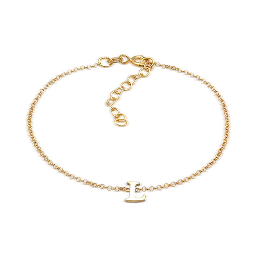 Gold - Elli | Armband Buchstabe L | 925er Sterling Silber Vergoldet