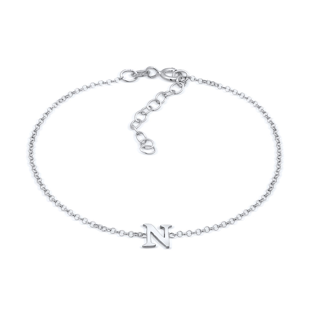 Silber - Elli | Armband Buchstabe N | 925er Sterling Silber