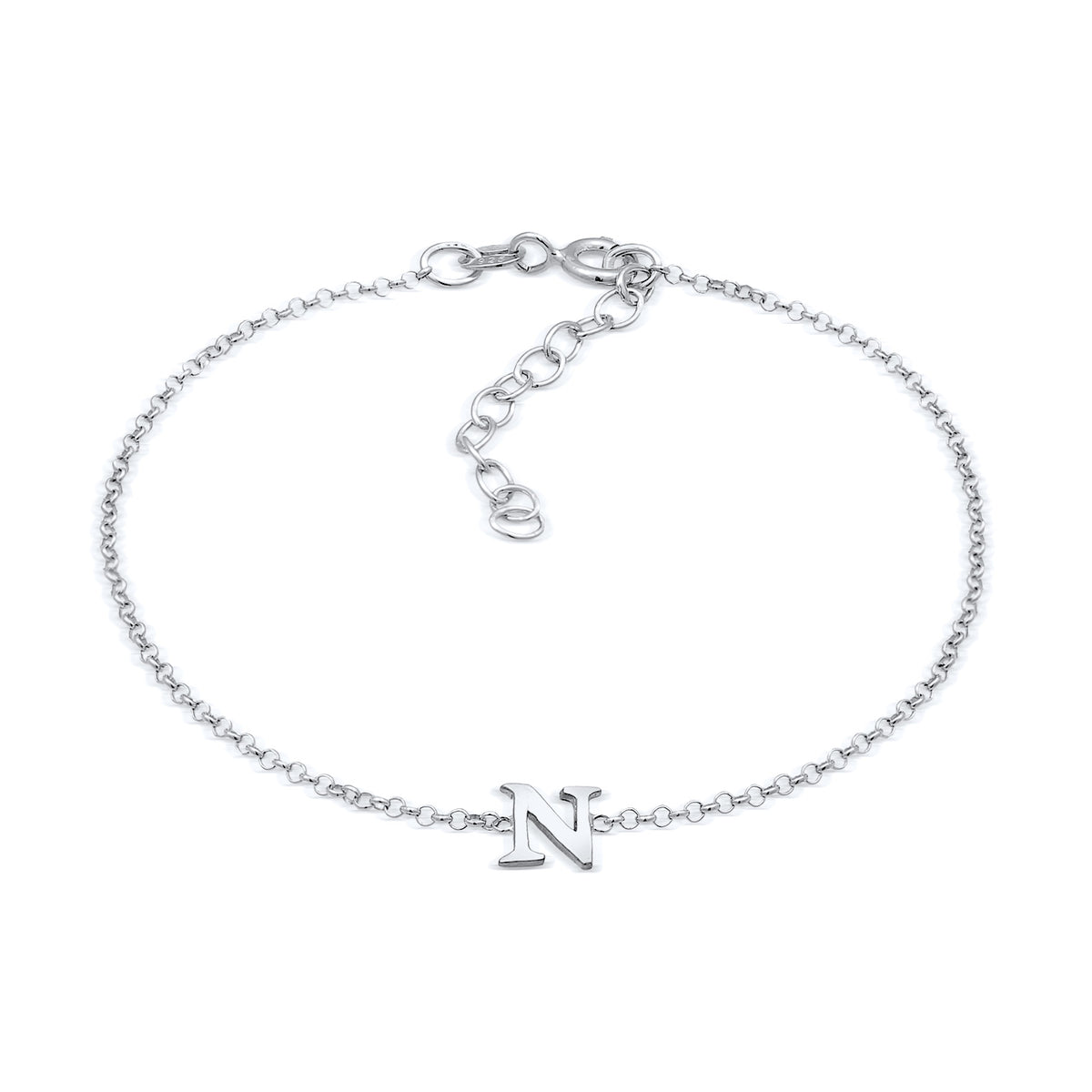 Silber - Elli | Armband Buchstabe N | 925er Sterling Silber