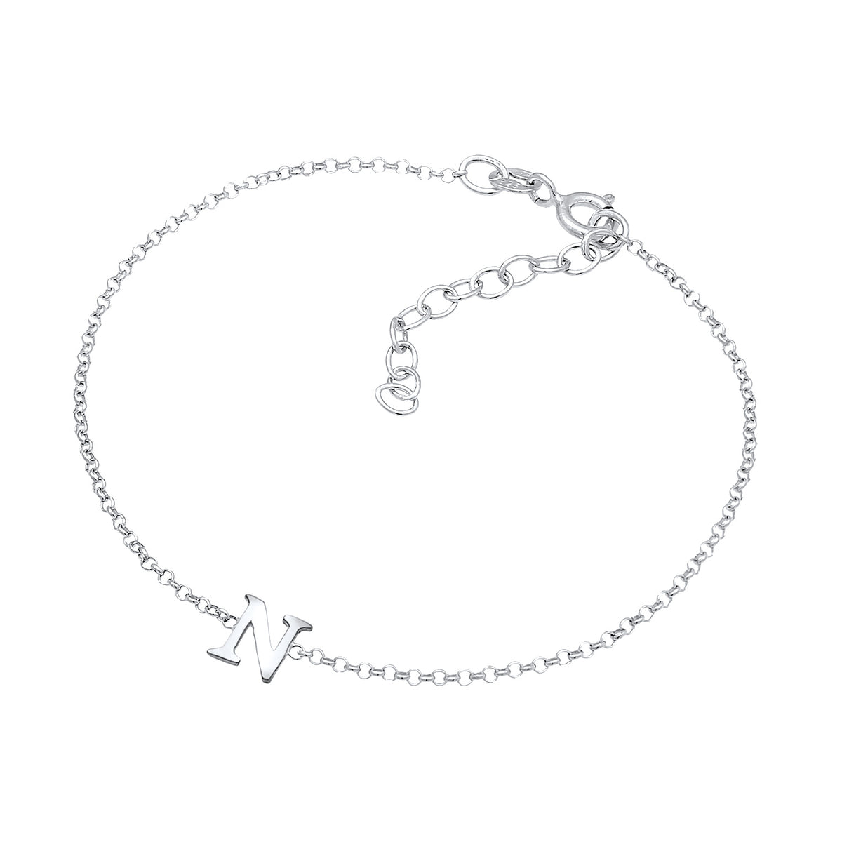 Silber - Elli | Armband Buchstabe N | 925er Sterling Silber