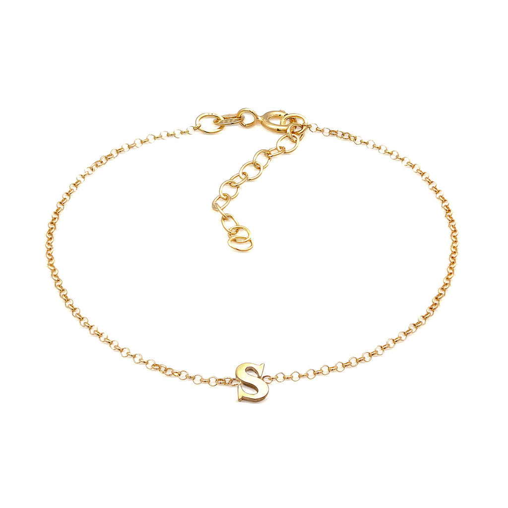 Gold - Elli | Armband Buchstabe S | 925er Sterling Silber Vergoldet
