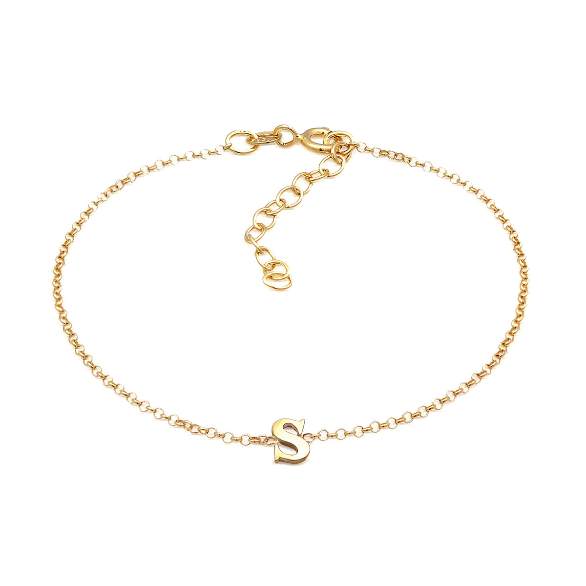 Gold - Elli | Armband Buchstabe S | 925er Sterling Silber Vergoldet