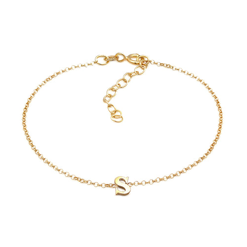Gold - Elli | Armband Buchstabe S | 925er Sterling Silber Vergoldet