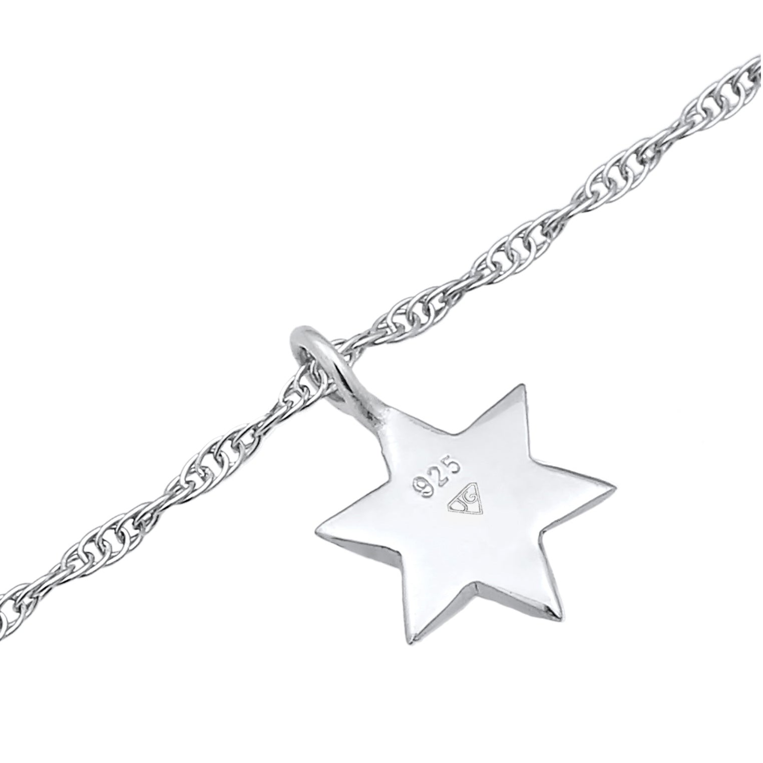 Silber - Elli | Choker Stern | Opal (Weiß) | 925er Sterling Silber