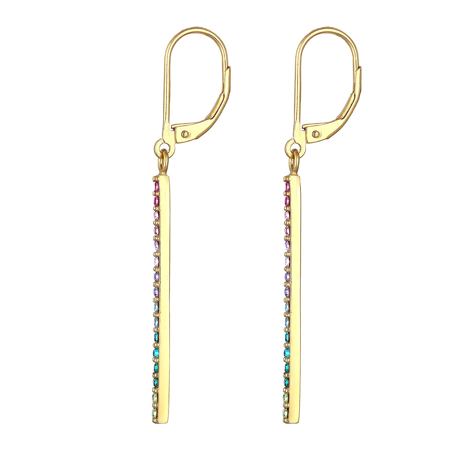 Bunt - Elli | Ohrhänger Geo | Kristall (Bunt) | 925 Sterling Silber vergoldet