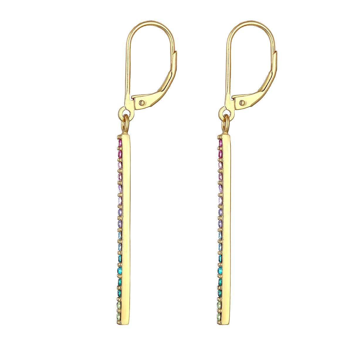 Bunt - Elli | Ohrhänger Geo | Kristall (Bunt) | 925 Sterling Silber vergoldet