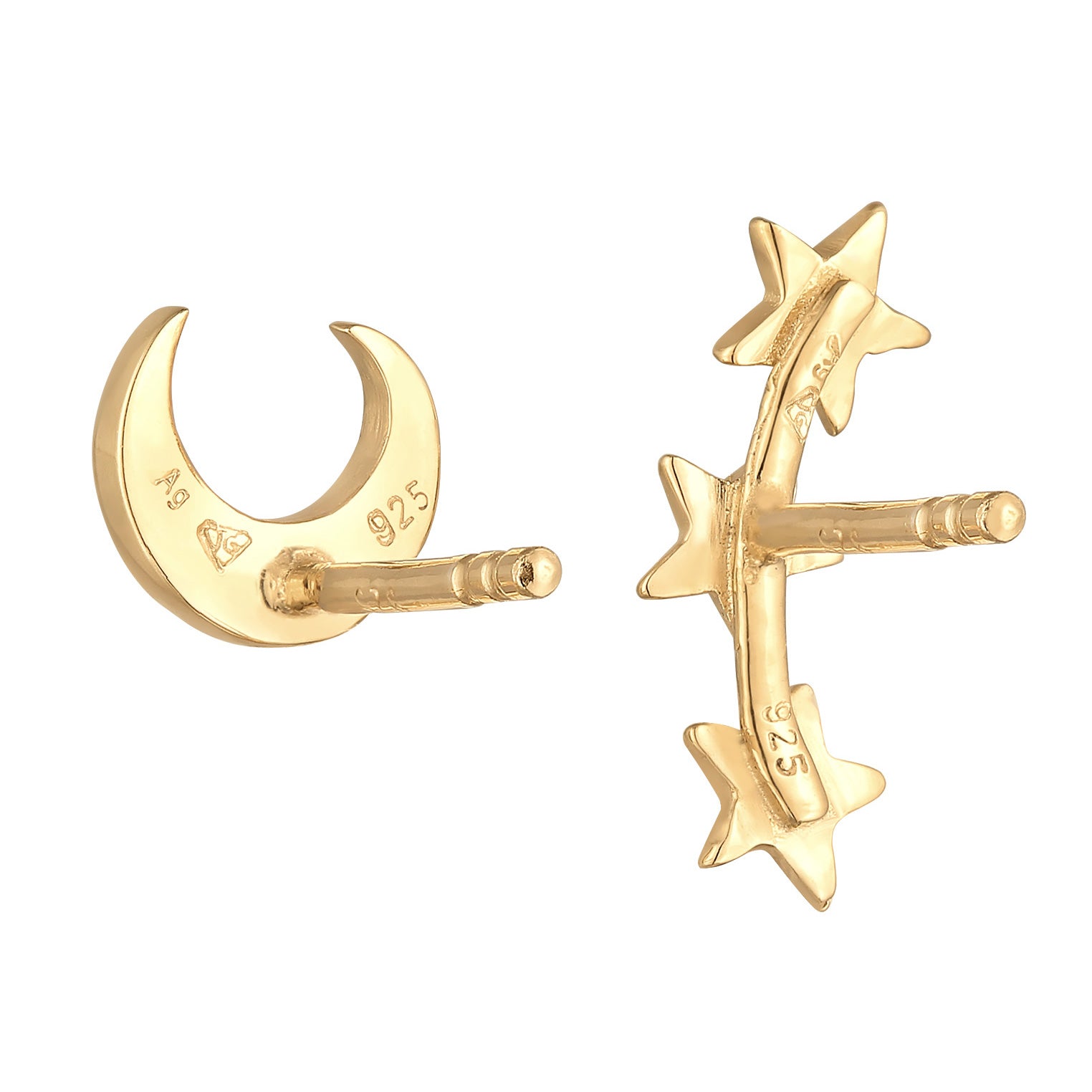 Gold - Elli | Ohrringset Astro | 925er Sterling Silber Vergoldet