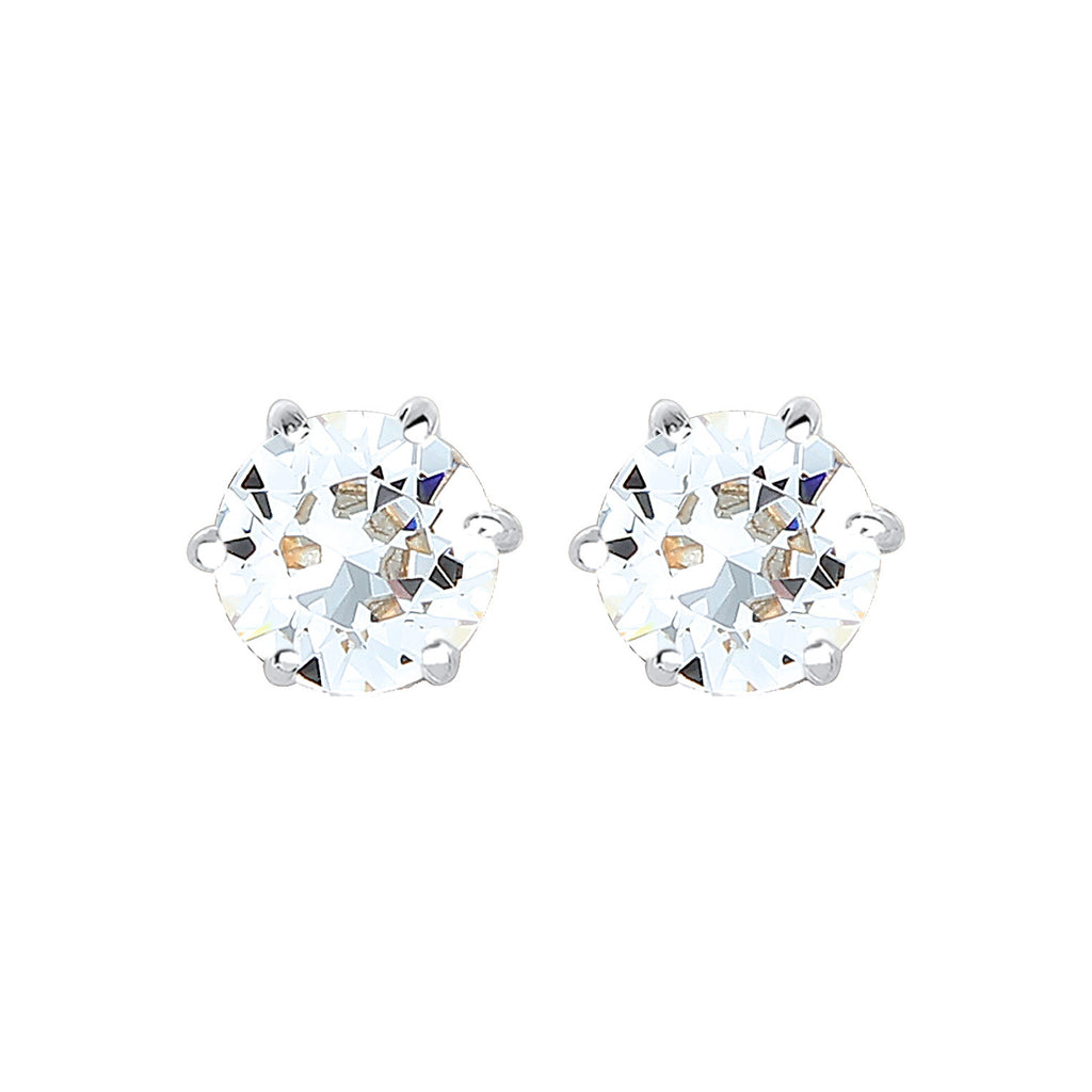 Silber - Elli | Ohrstecker Basic | Mit Kristallen von Swarovski® (Weiß) | 925er Sterling Silber