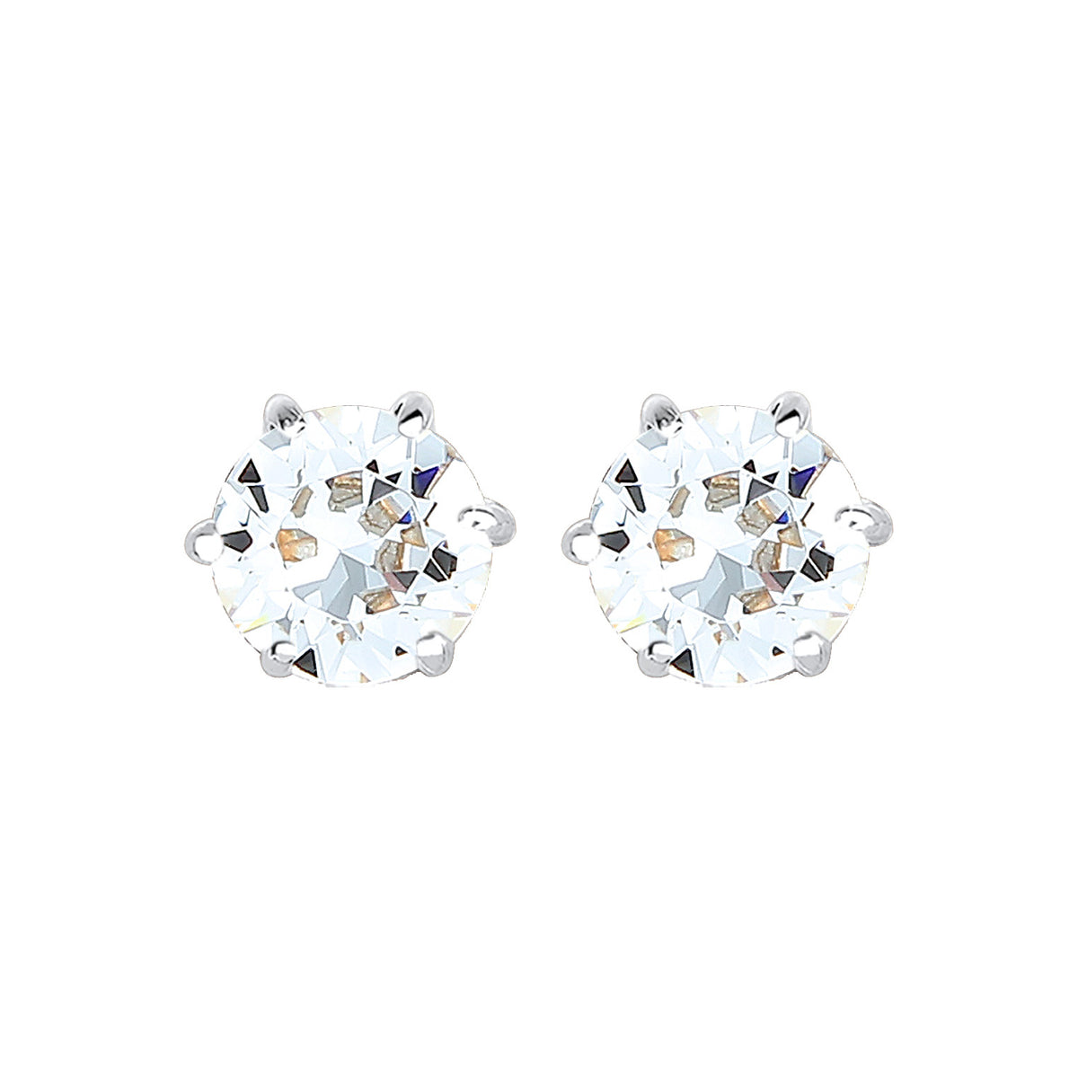 Silber - Elli | Ohrstecker Basic | Mit Kristallen von Swarovski® (Weiß) | 925er Sterling Silber
