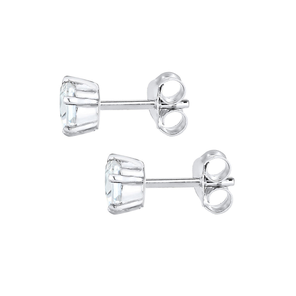 Silber - Elli | Ohrstecker Basic | Mit Kristallen von Swarovski® (Weiß) | 925er Sterling Silber