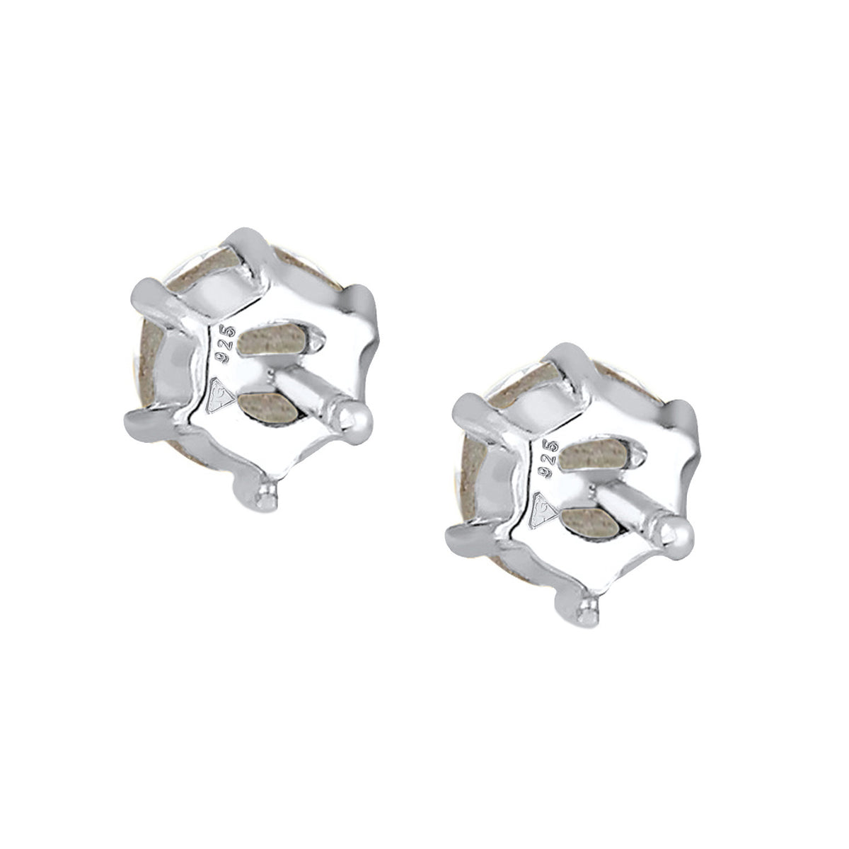 Silber - Elli | Ohrstecker Basic | Mit Kristallen von Swarovski® (Weiß) | 925er Sterling Silber