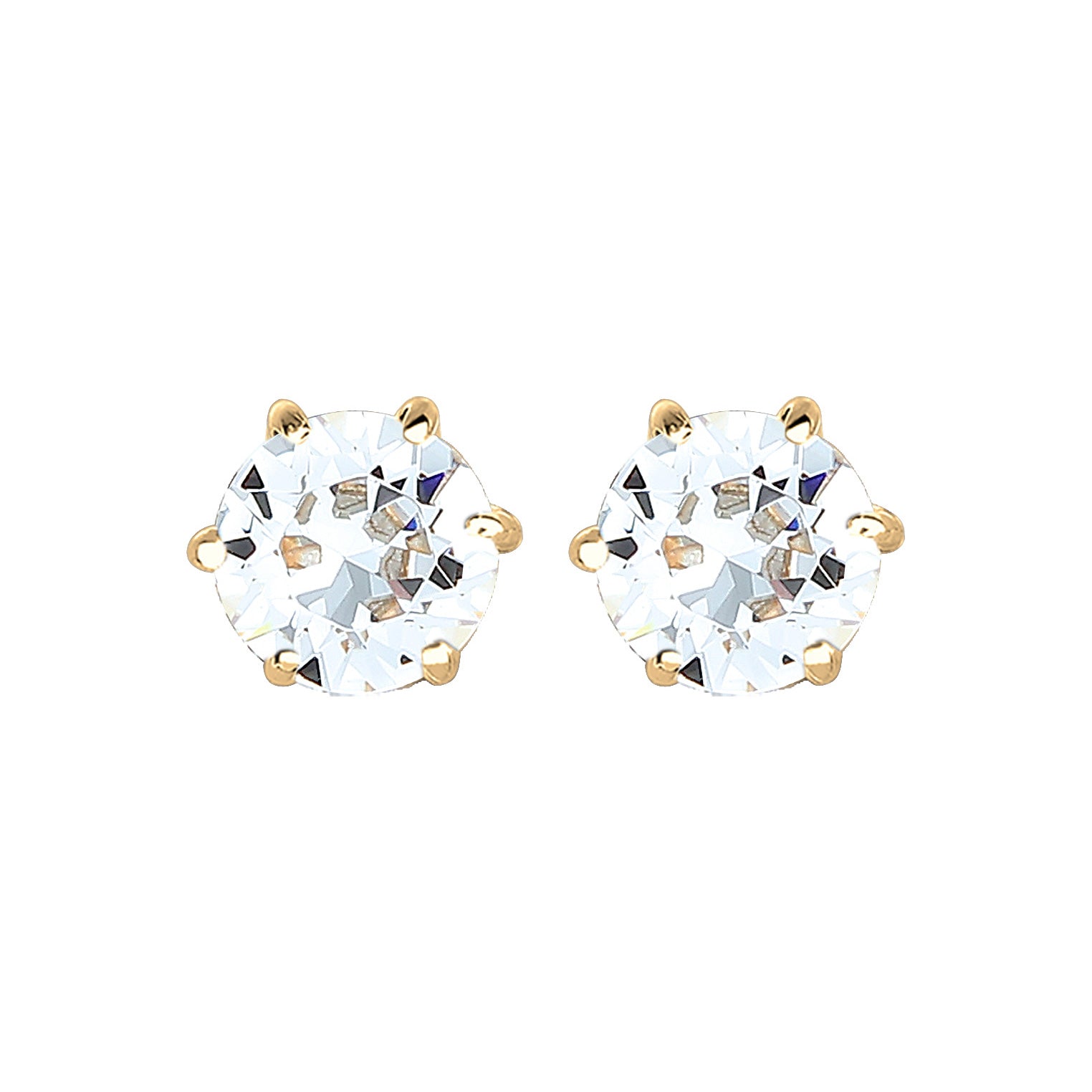 Gold - Elli | Ohrstecker Basic | Mit Kristallen von Swarovski® (Weiß) | 925er Sterling Silber vergoldet