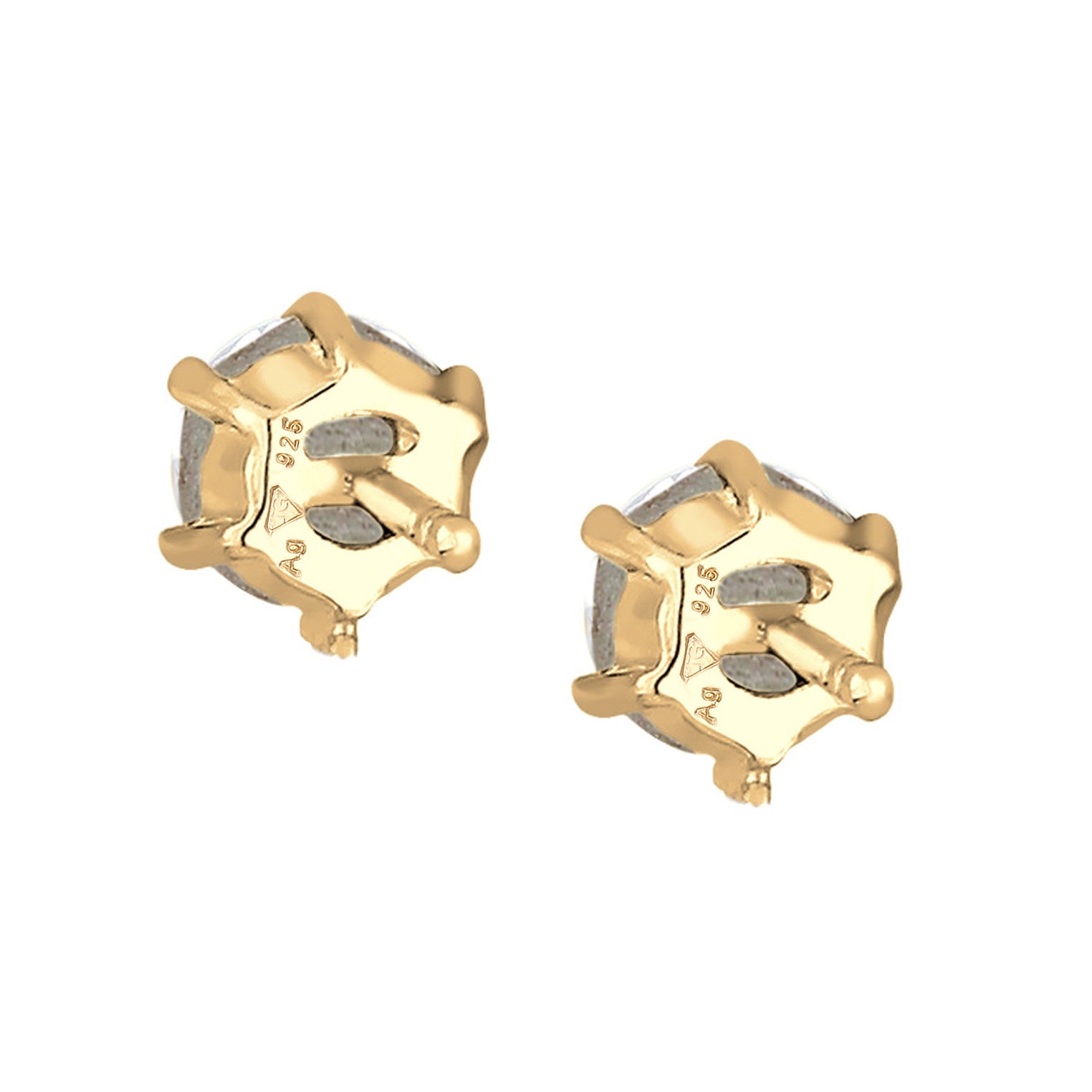 Gold - Elli | Ohrstecker Basic | Mit Kristallen von Swarovski® (Weiß) | 925er Sterling Silber vergoldet