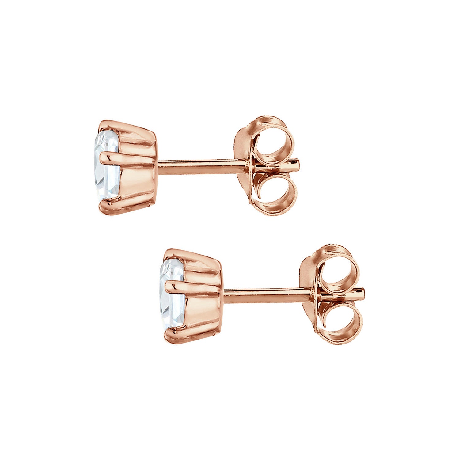Roségold - Elli | Ohrstecker Basic | Mit Kristallen von Swarovski® (Weiß) | 925er Sterling Silber