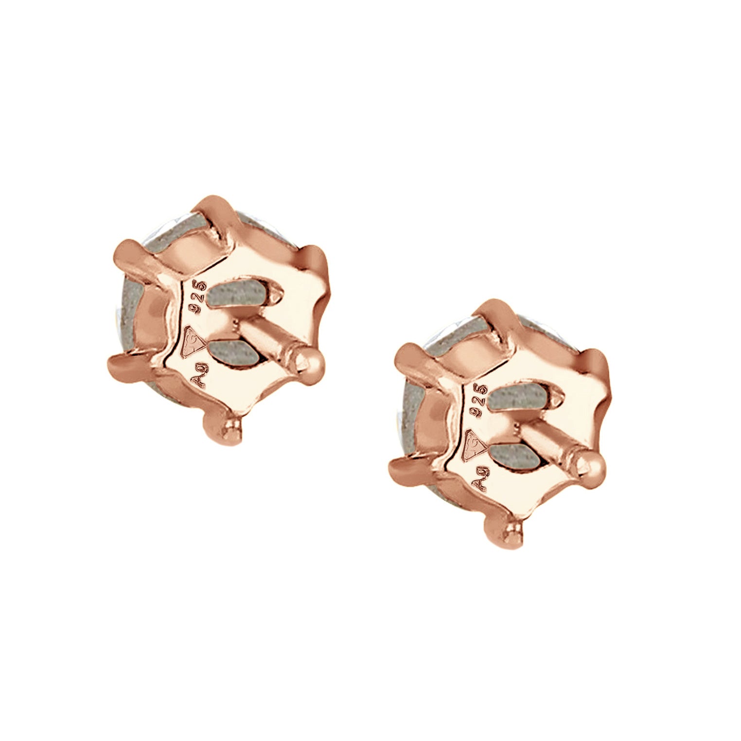 Roségold - Elli | Ohrstecker Basic | Mit Kristallen von Swarovski® (Weiß) | 925er Sterling Silber