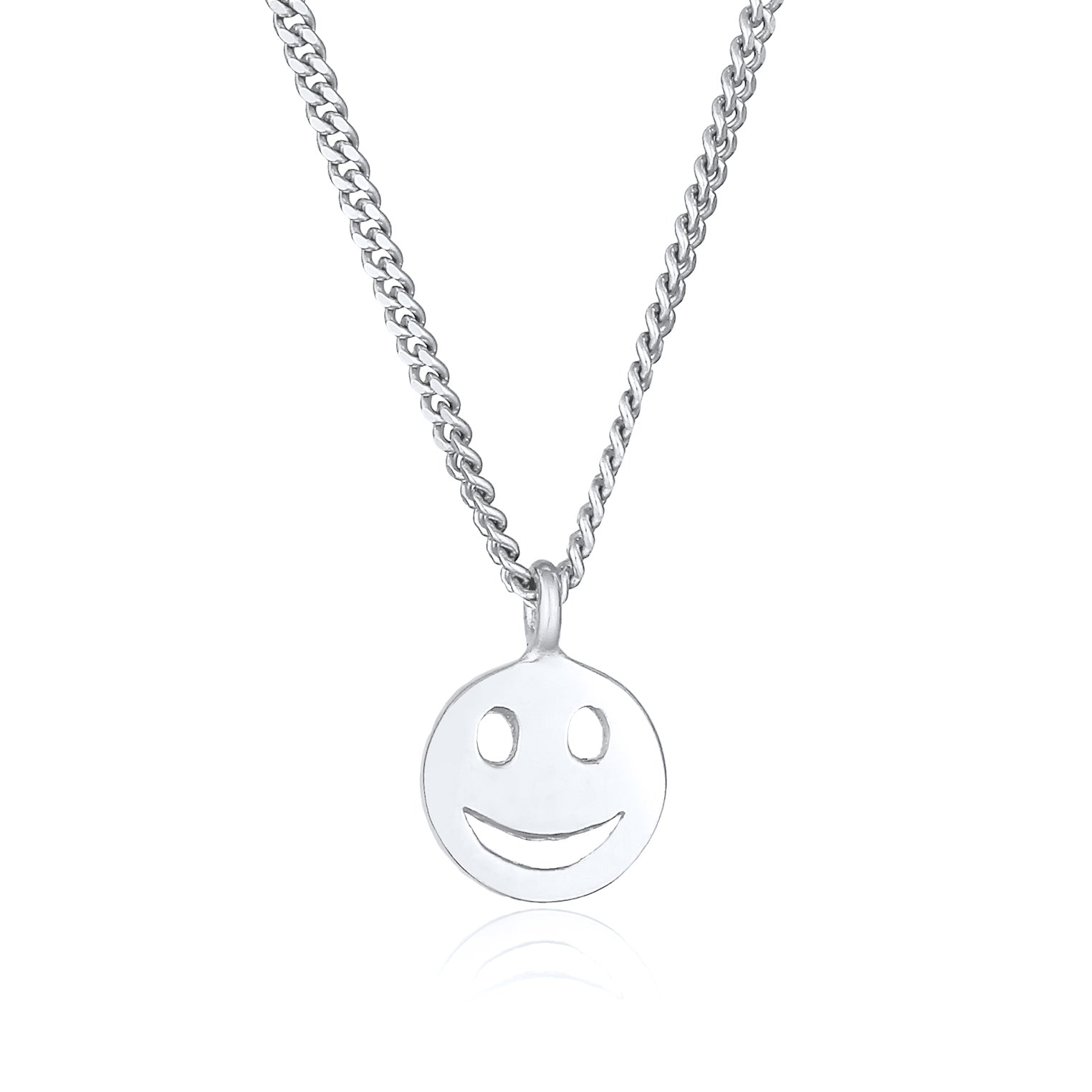 Silber - Elli | Halskette mit Smiling Face | 925er Sterling Silber Vergoldet