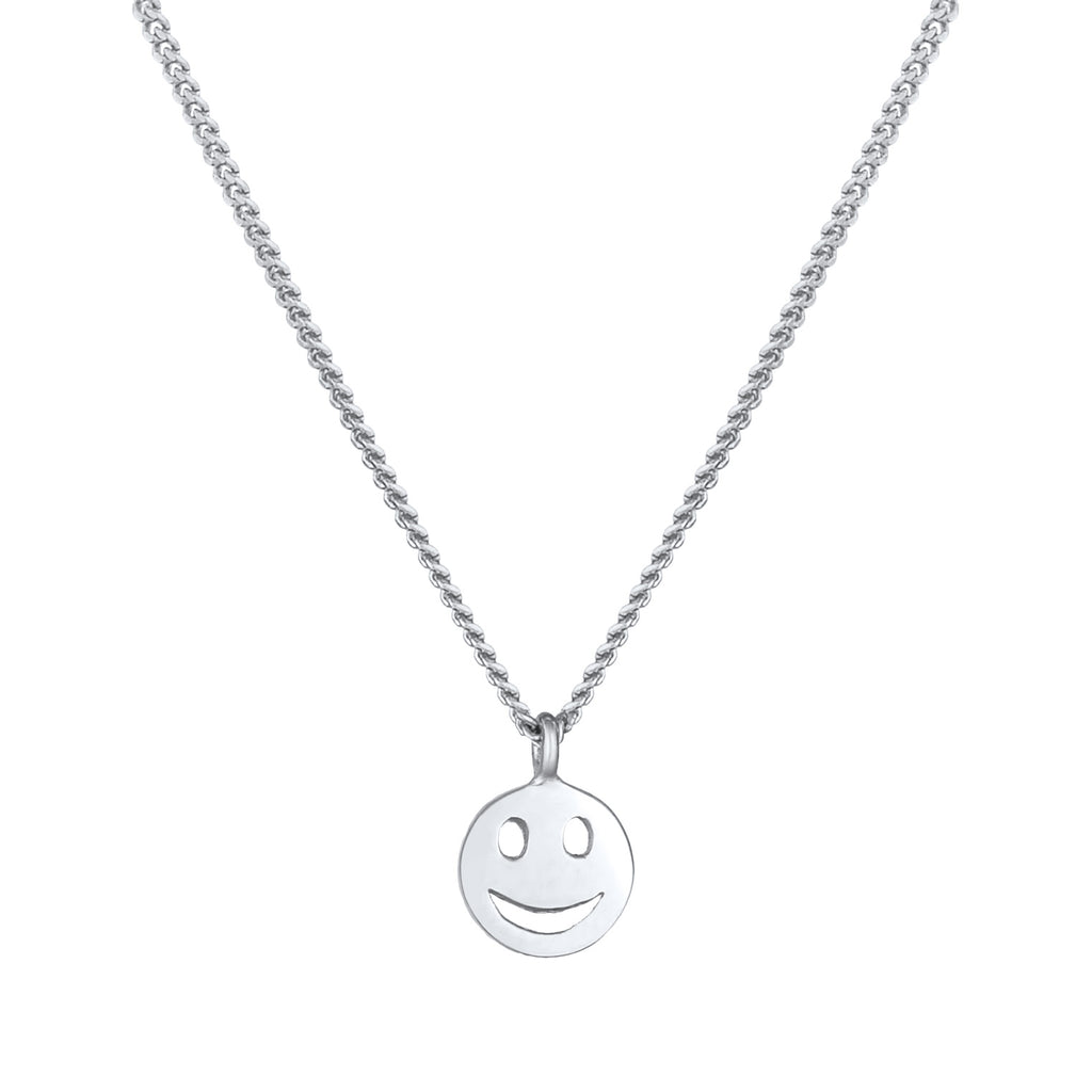 Silber - Elli | Halskette mit Smiling Face | 925er Sterling Silber Vergoldet