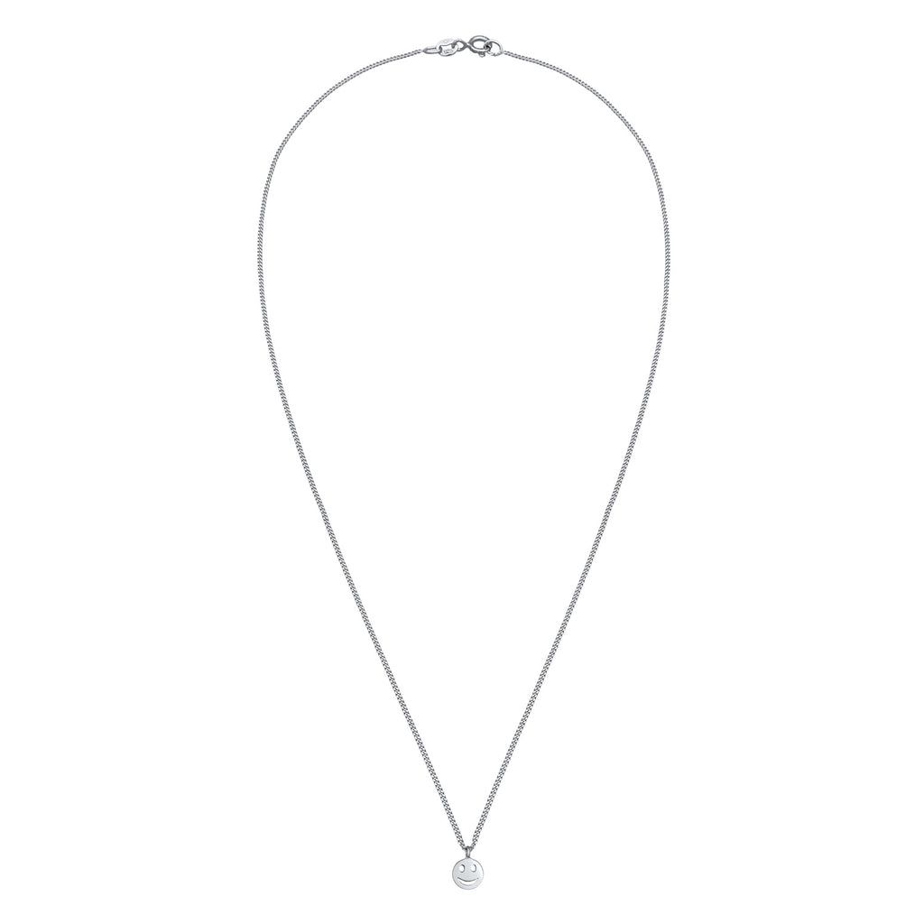 Silber - Elli | Halskette mit Smiling Face | 925er Sterling Silber Vergoldet