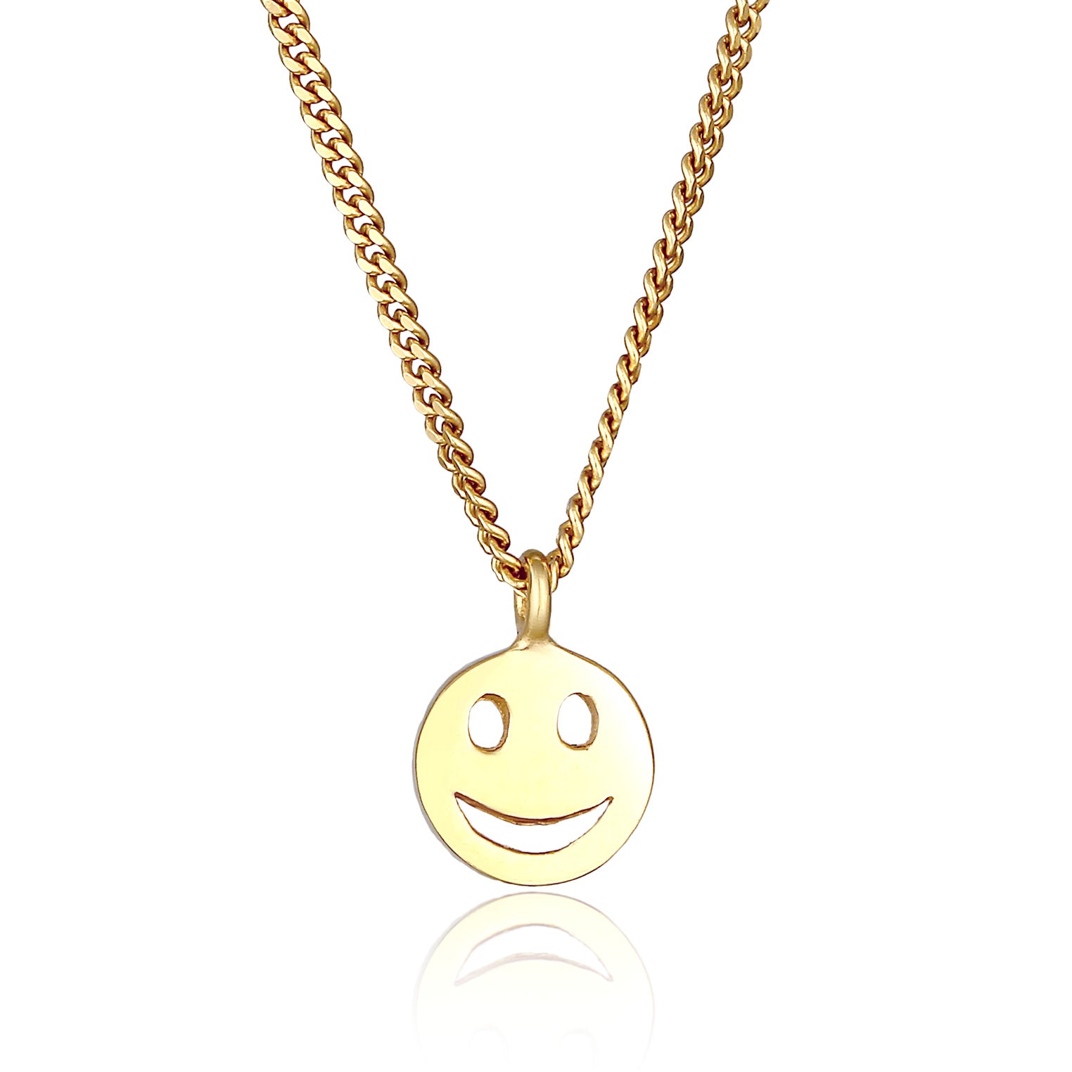 Gold - Elli | Halskette mit Smiling Face | 925er Sterling Silber