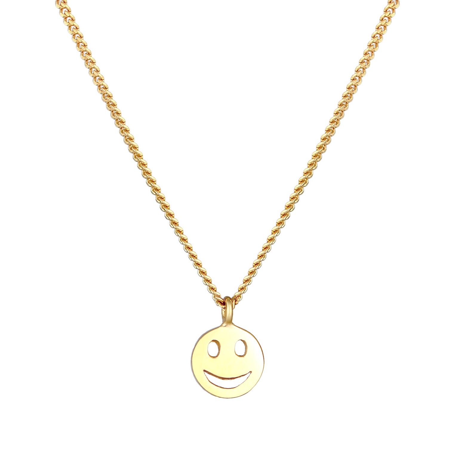 Gold - Elli | Halskette mit Smiling Face | 925er Sterling Silber