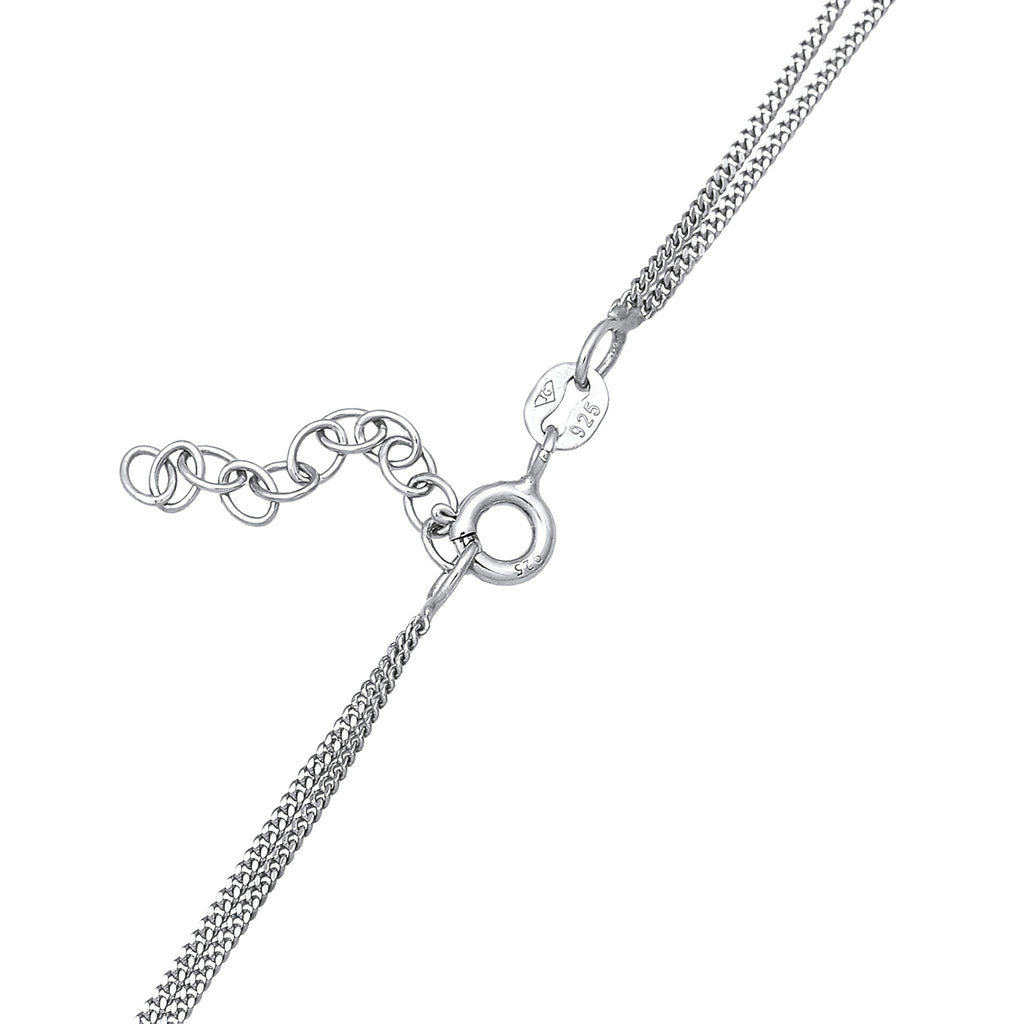 Silber - Elli | Layer-Halskette Stern | Mit Kristallen von Swarovski® (Weiß) | 925er Sterling Silber