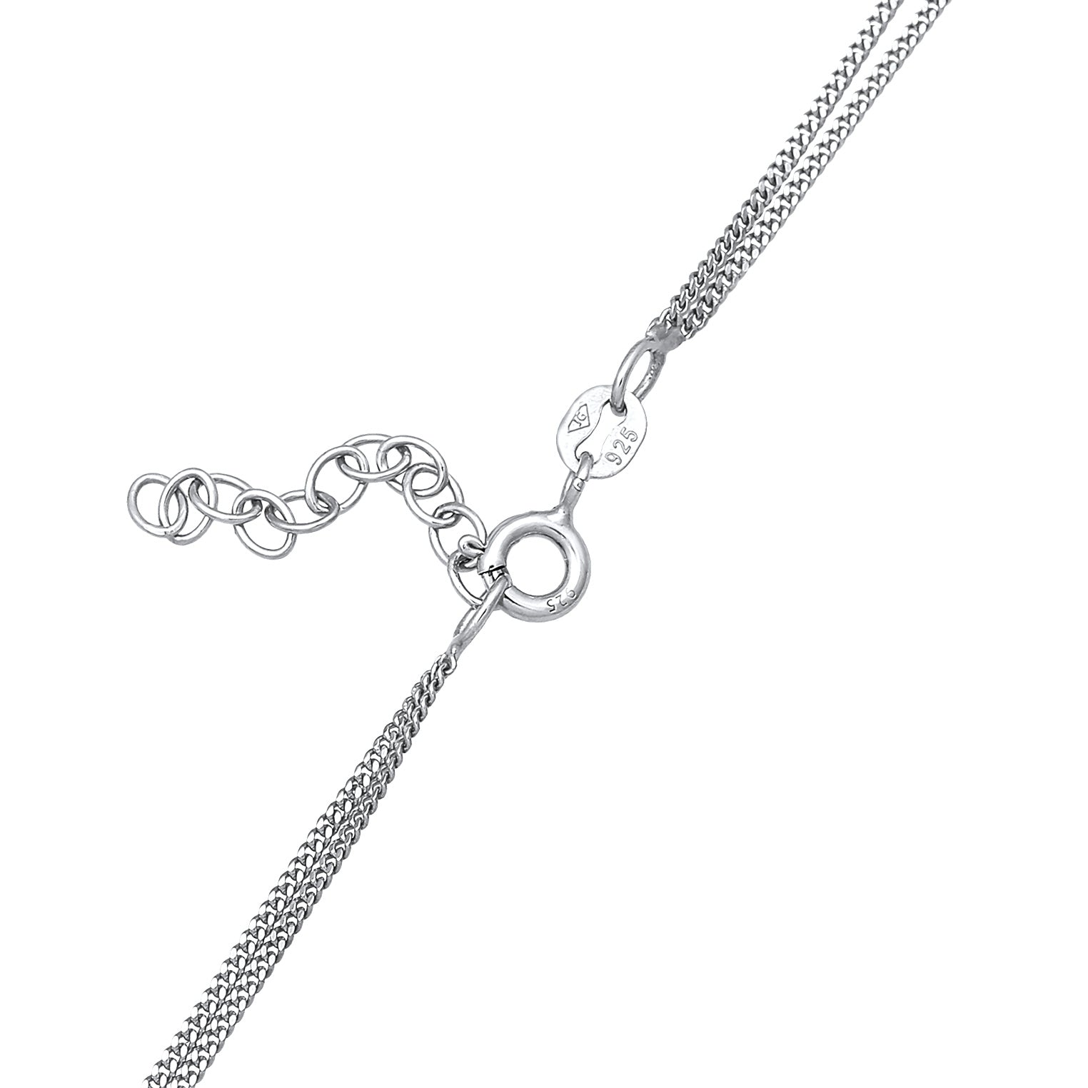Silber - Elli | Layer-Halskette Stern | Mit Kristallen von Swarovski® (Weiß) | 925er Sterling Silber