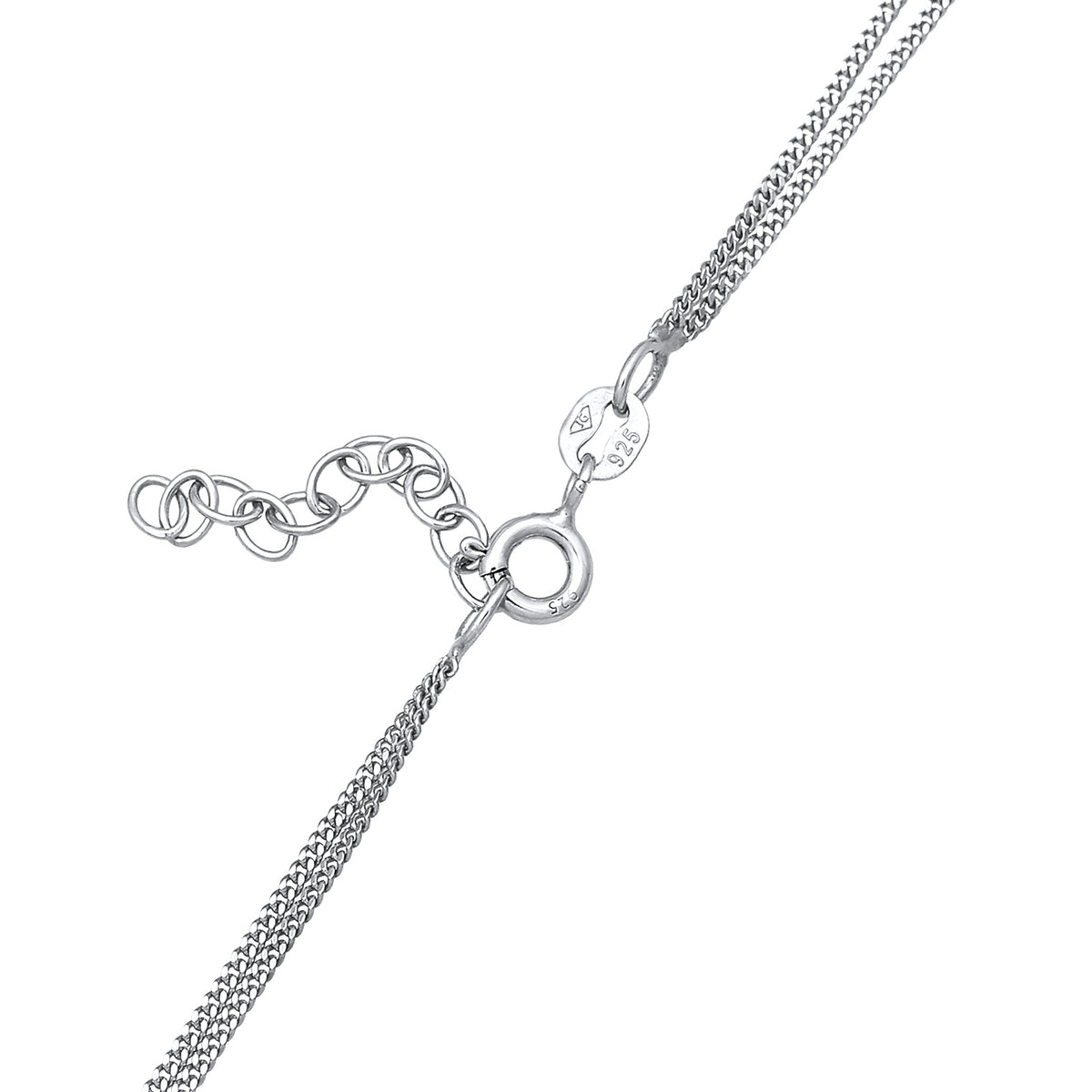 Silber - Elli | Layer-Halskette Stern | Mit Kristallen von Swarovski® (Weiß) | 925er Sterling Silber