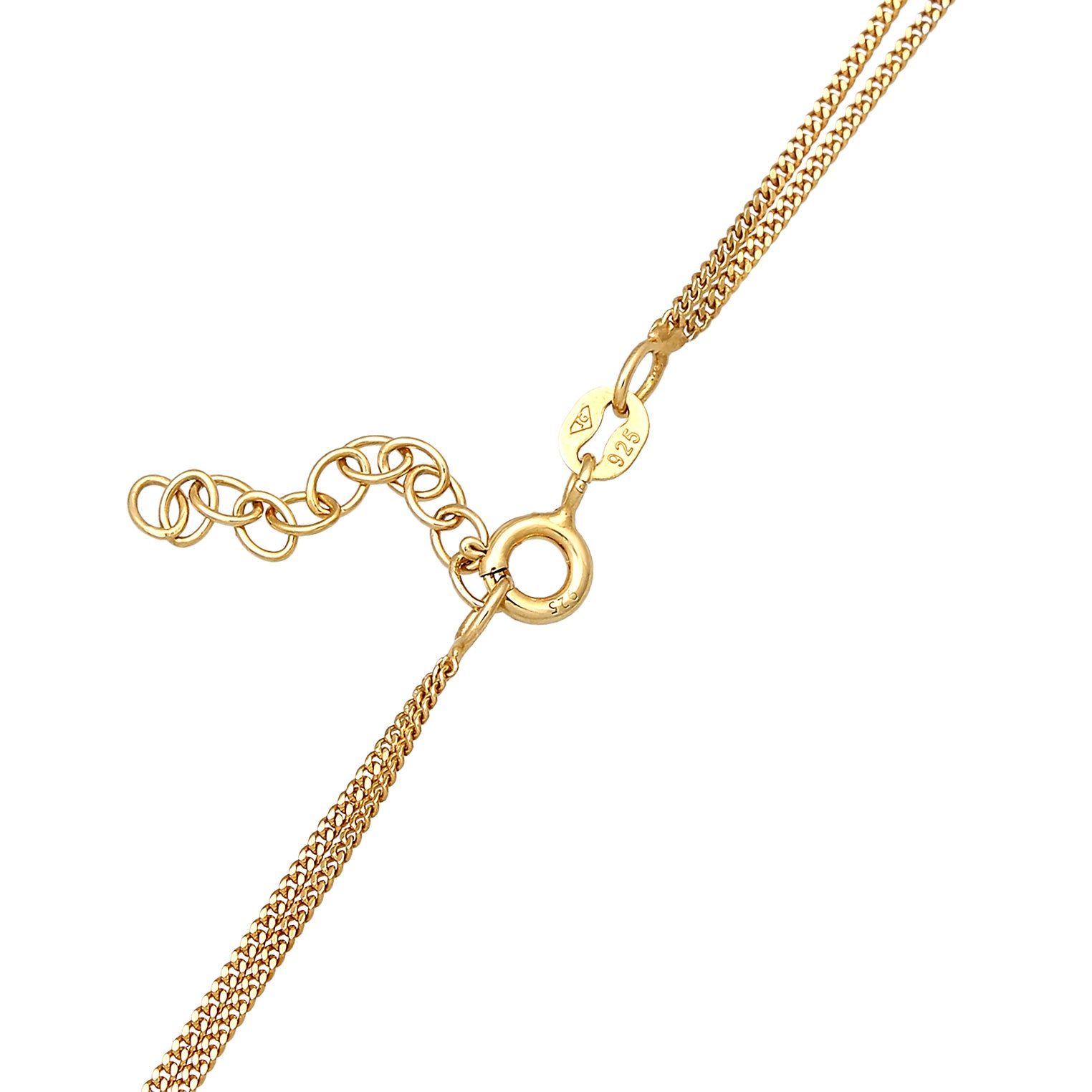 Gold - Elli | Layer-Halskette Stern | Mit Kristallen von Swarovski® (Weiß) | 925er Sterling Silber Vergoldet