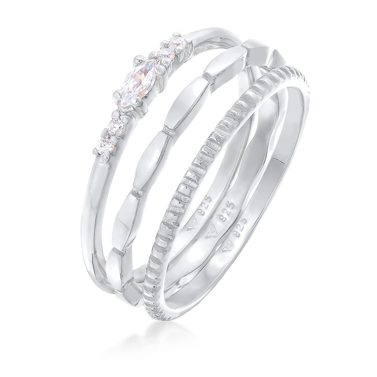Silber - Elli | Ohrringset Filigran | Zirkonia (Weiß) | 925er Sterling Silber