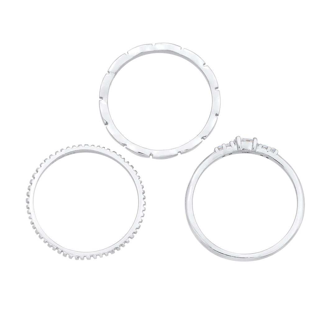 Silber - Elli | Ohrringset Filigran | Zirkonia (Weiß) | 925er Sterling Silber