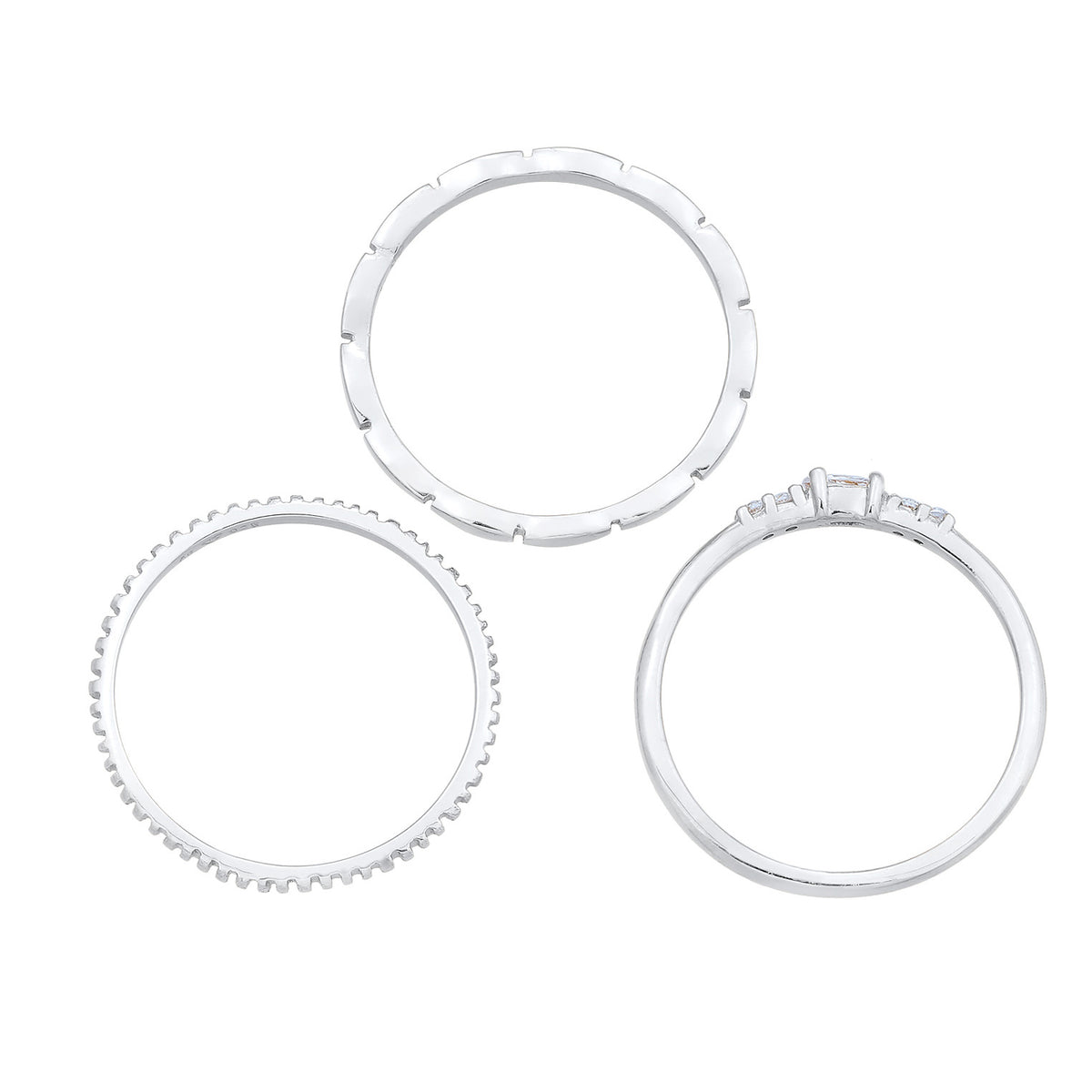 Silber - Elli | Ohrringset Filigran | Zirkonia (Weiß) | 925er Sterling Silber