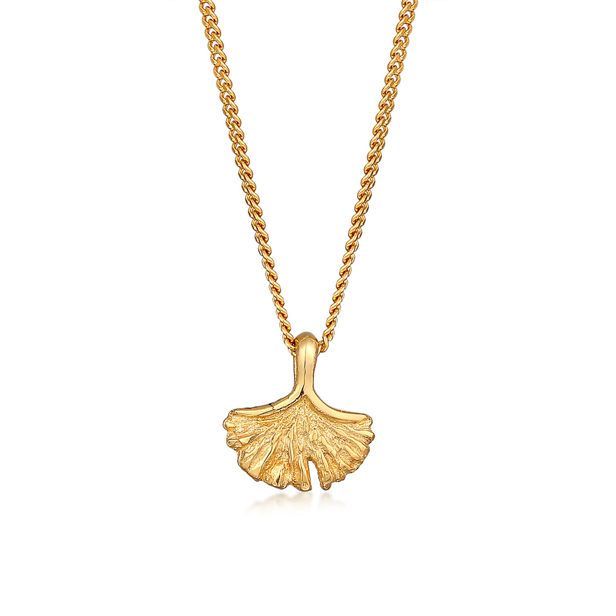 Gold - Elli PREMIUM | Halskette Gingko | 375er Gelbgold