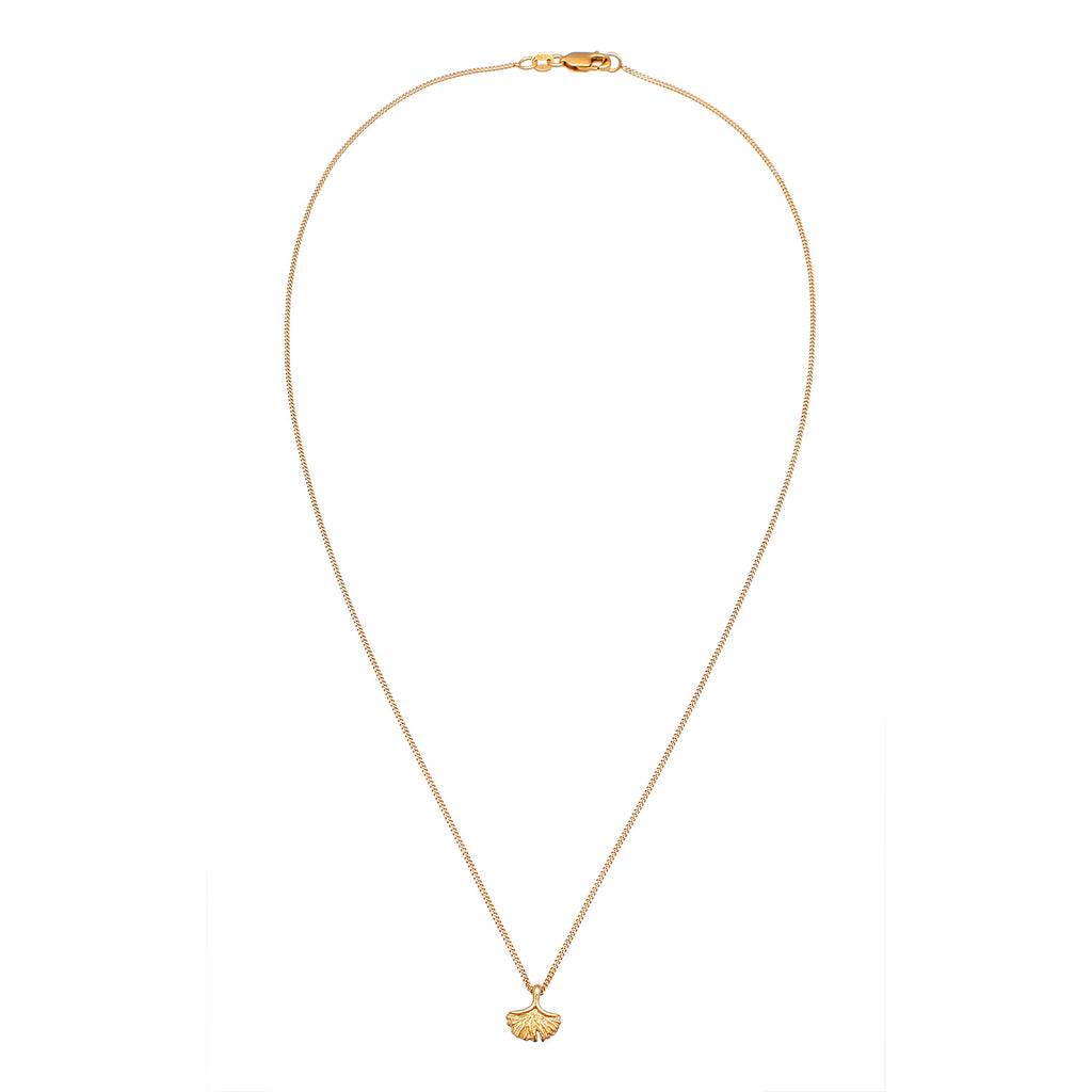 Gold - Elli PREMIUM | Halskette Gingko | 375er Gelbgold