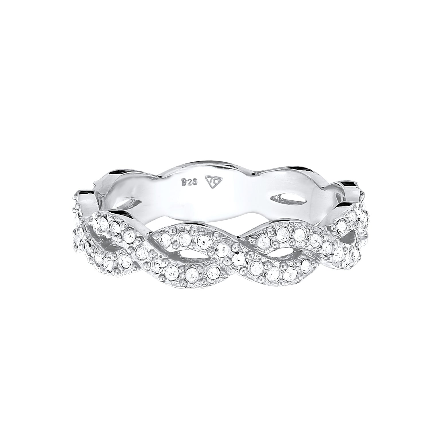 Silber - Elli | Ring Infinity | Mit Kristallen von Swarovski® (Weiß) | 925er Sterling Silber