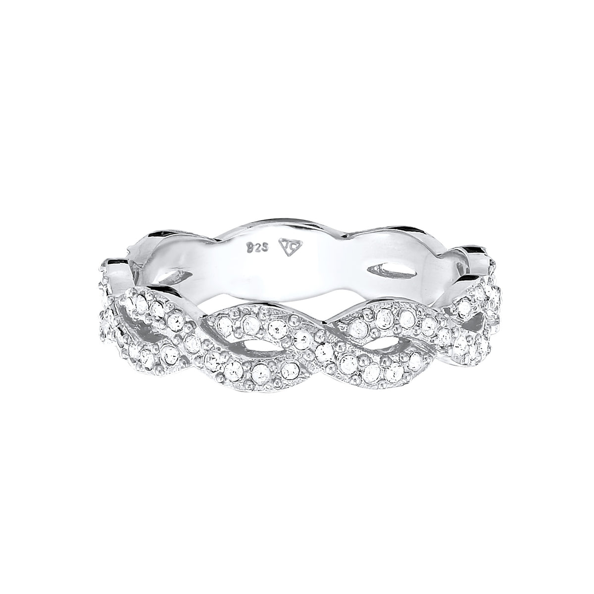 Silber - Elli | Ring Infinity | Mit Kristallen von Swarovski® (Weiß) | 925er Sterling Silber