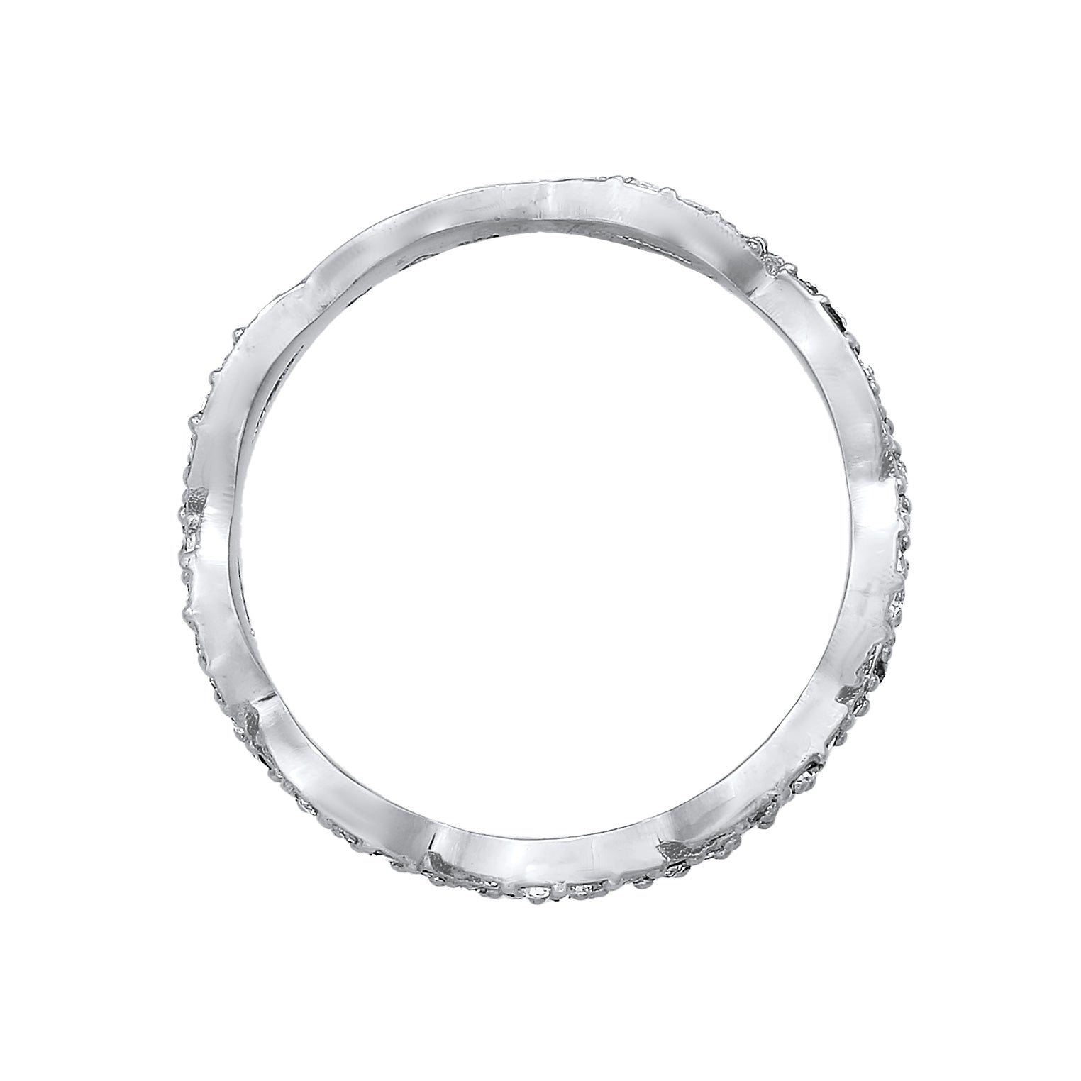 Silber - Elli | Ring Infinity | Mit Kristallen von Swarovski® (Weiß) | 925er Sterling Silber