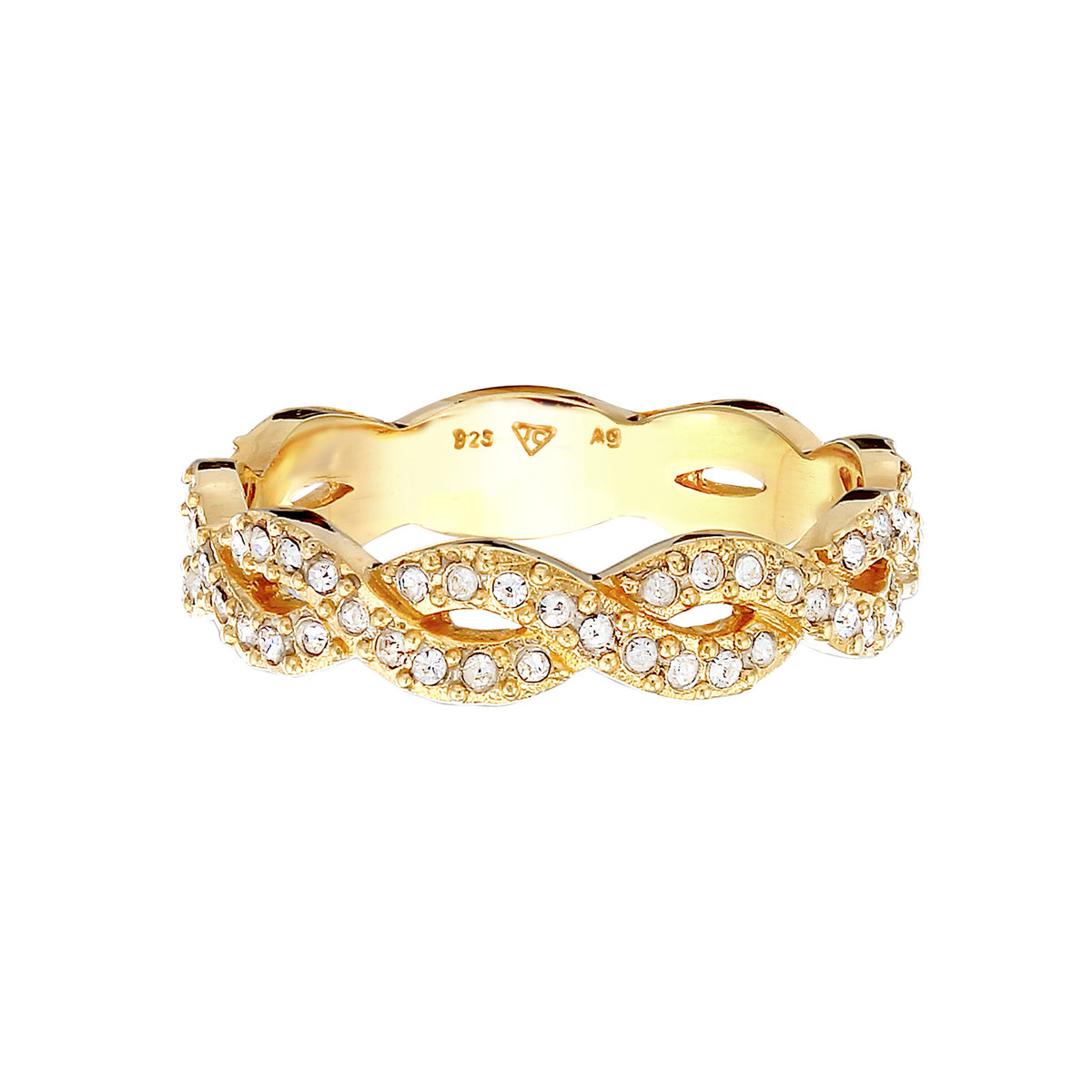 Gold - Elli | Ring Infinity | Mit Kristallen von Swarovski® (Weiß) | 925er Sterling Silber Vergoldet