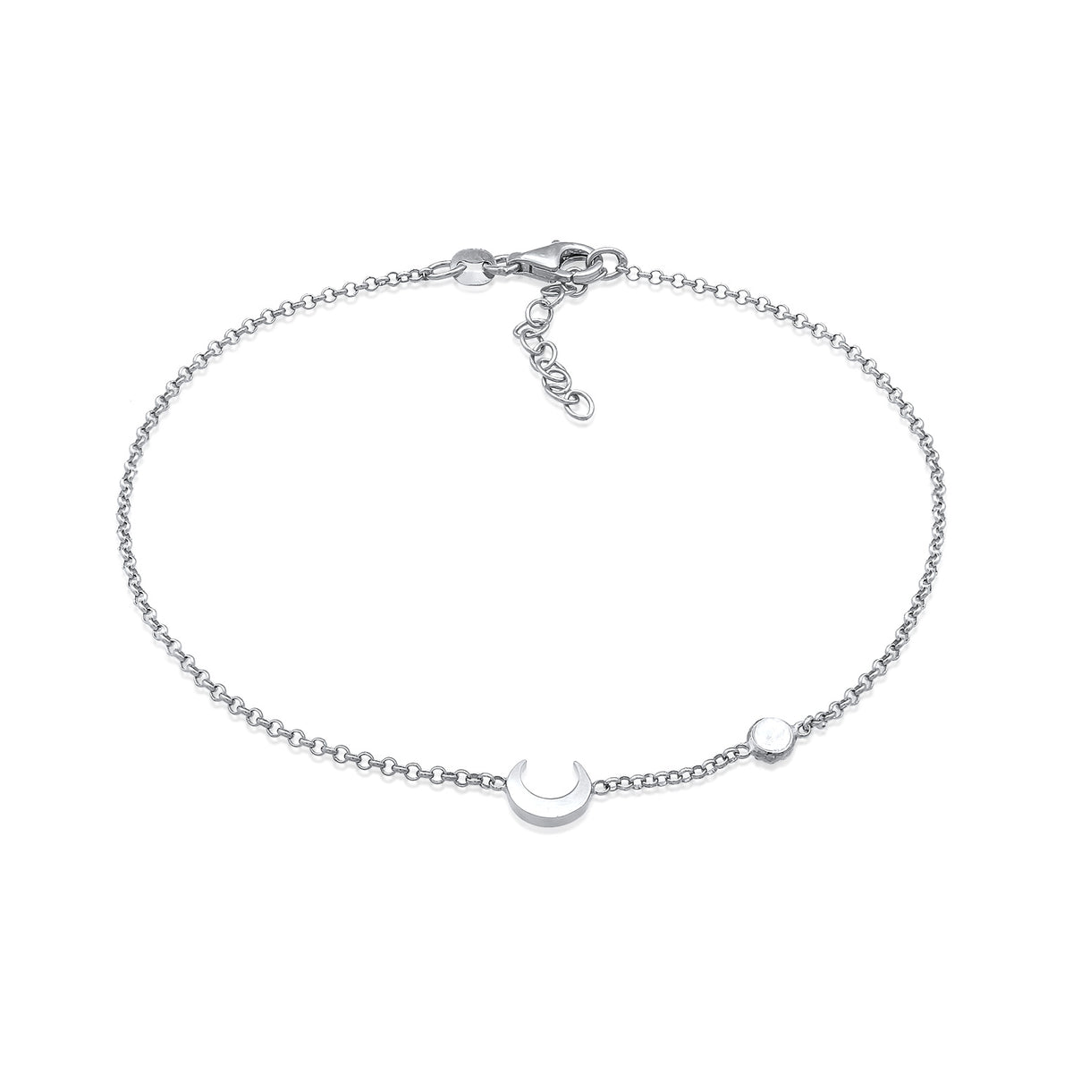 Silber - Elli | Armband Mond | Mondstein (Weiß) | 925er Sterling Silber