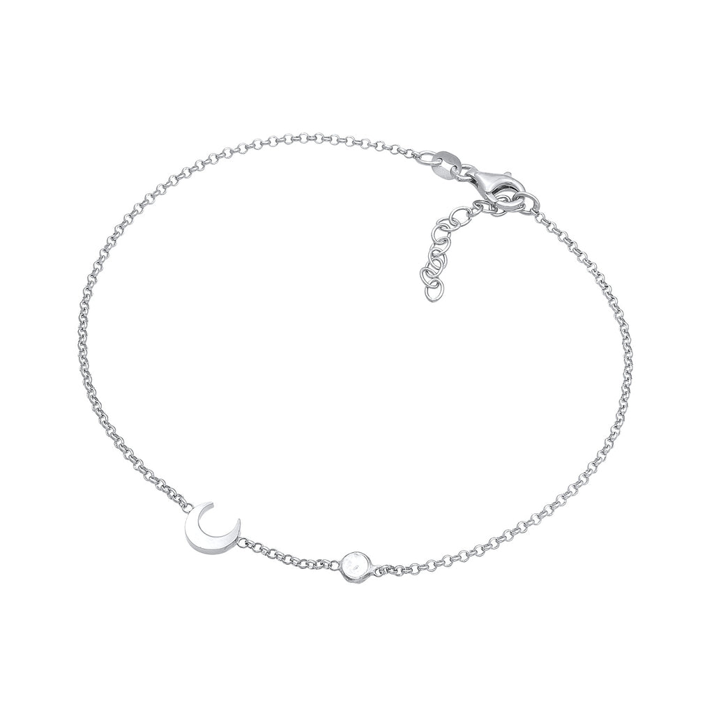 Silber - Elli | Armband Mond | Mondstein (Weiß) | 925er Sterling Silber