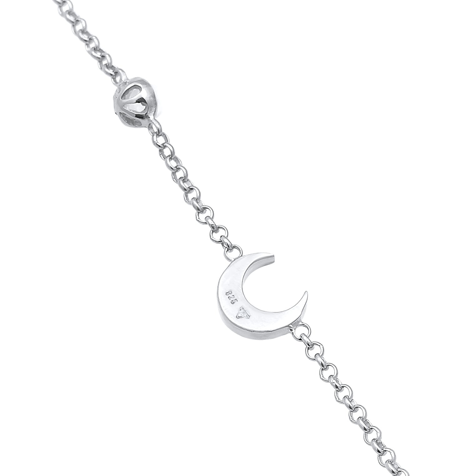 Silber - Elli | Armband Mond | Mondstein (Weiß) | 925er Sterling Silber