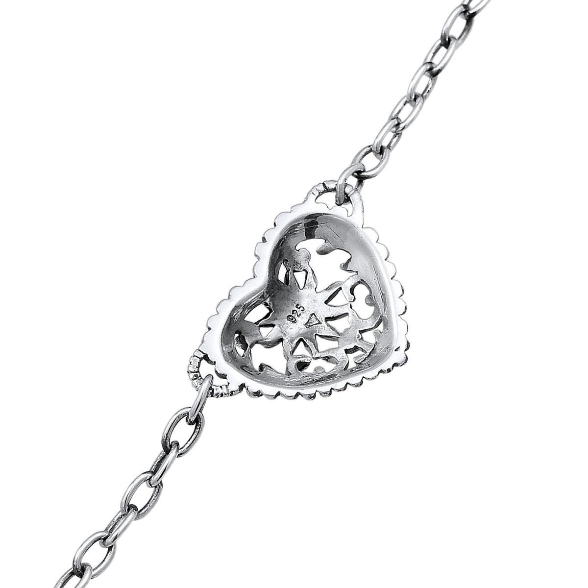 Silber - Elli | Armband Herz Edelweiss | 925er Sterling Silber