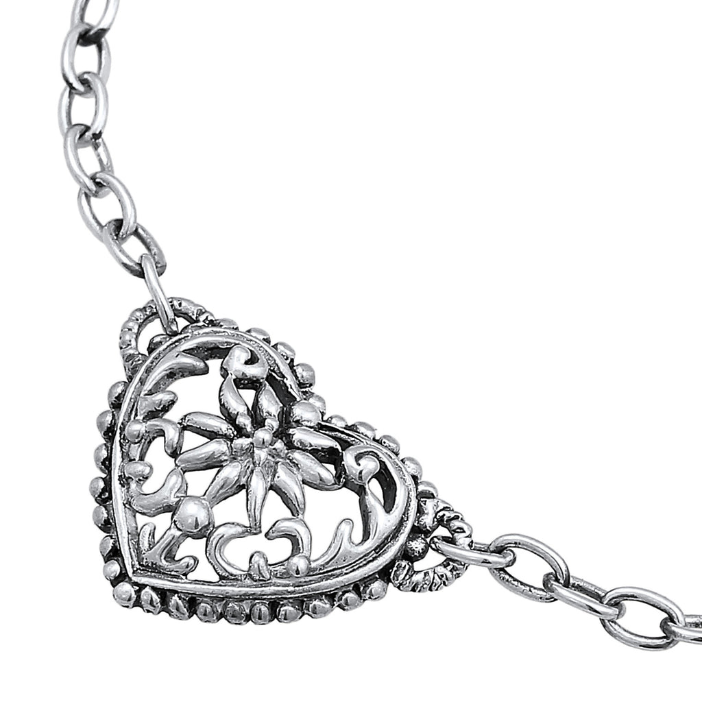 Silber - Elli | Armband Herz Edelweiss | 925er Sterling Silber